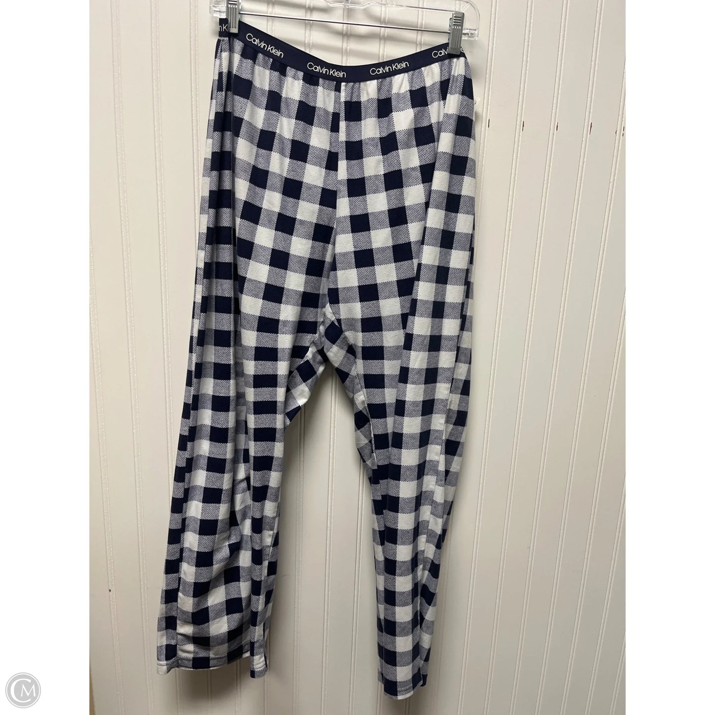 Pajama Pants By Calvin Klein In Checkered Pattern, Size: L