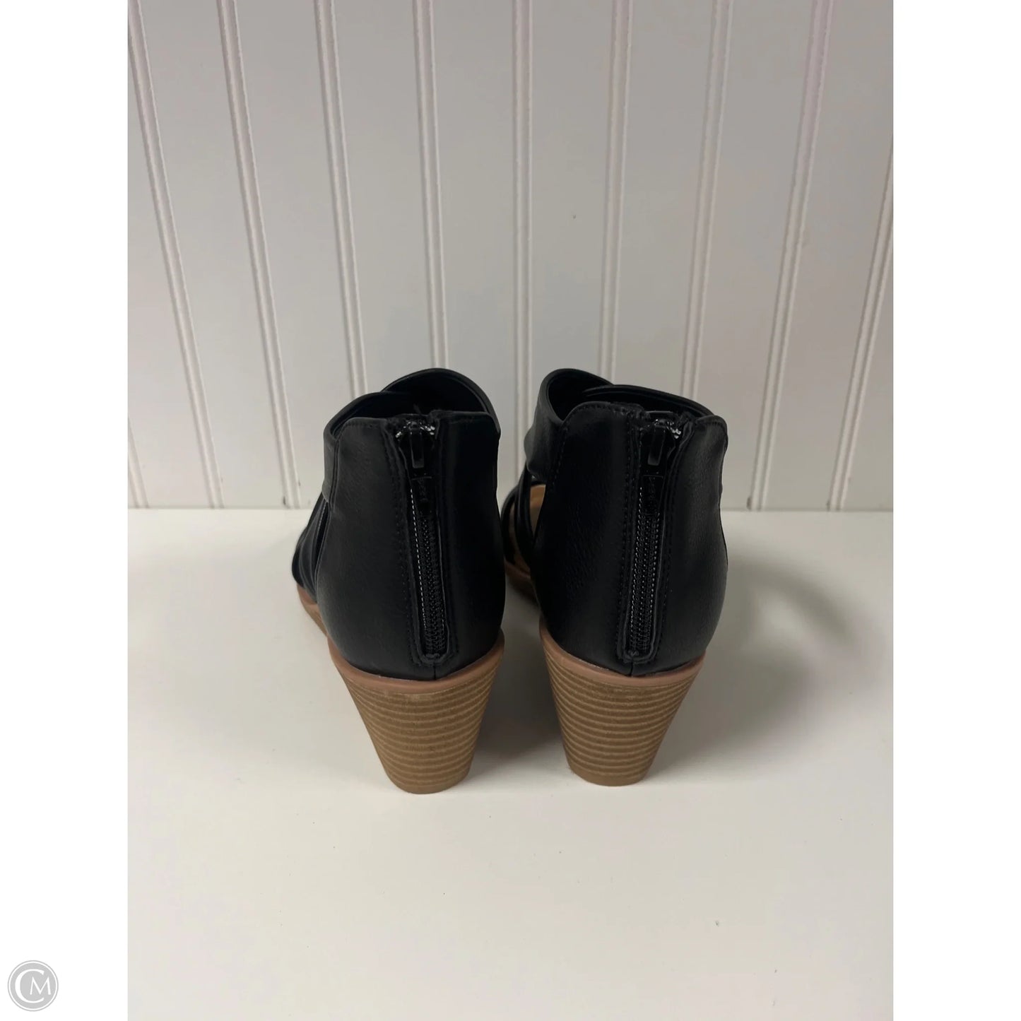 Sandals Heels Wedge By Sofft In Black, Size: 8.5