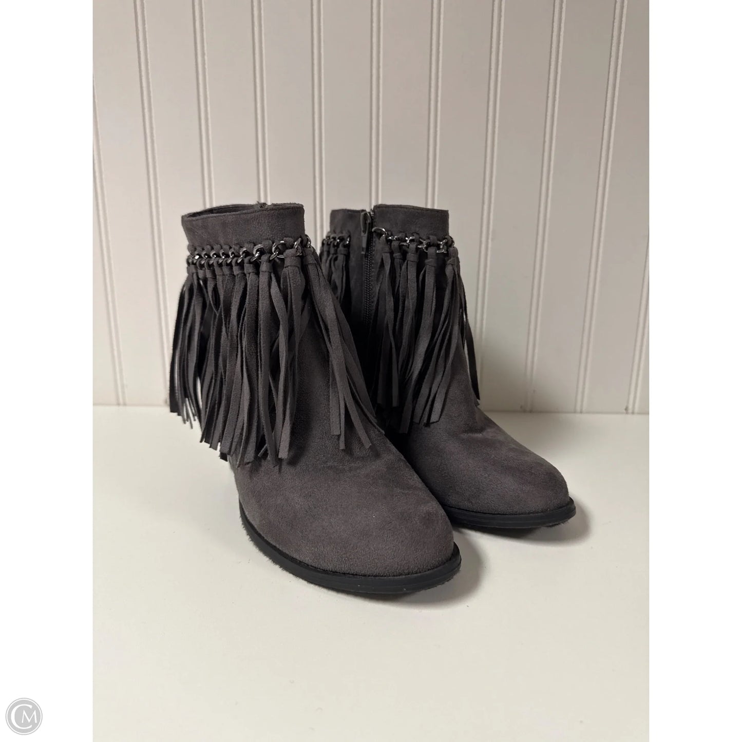 Boots Ankle Heels By Pierre Dumas In Grey, Size: 7.5