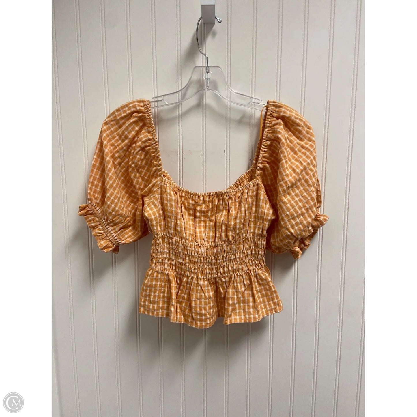 Top Short Sleeve By Astr In Checkered Pattern, Size: Xs