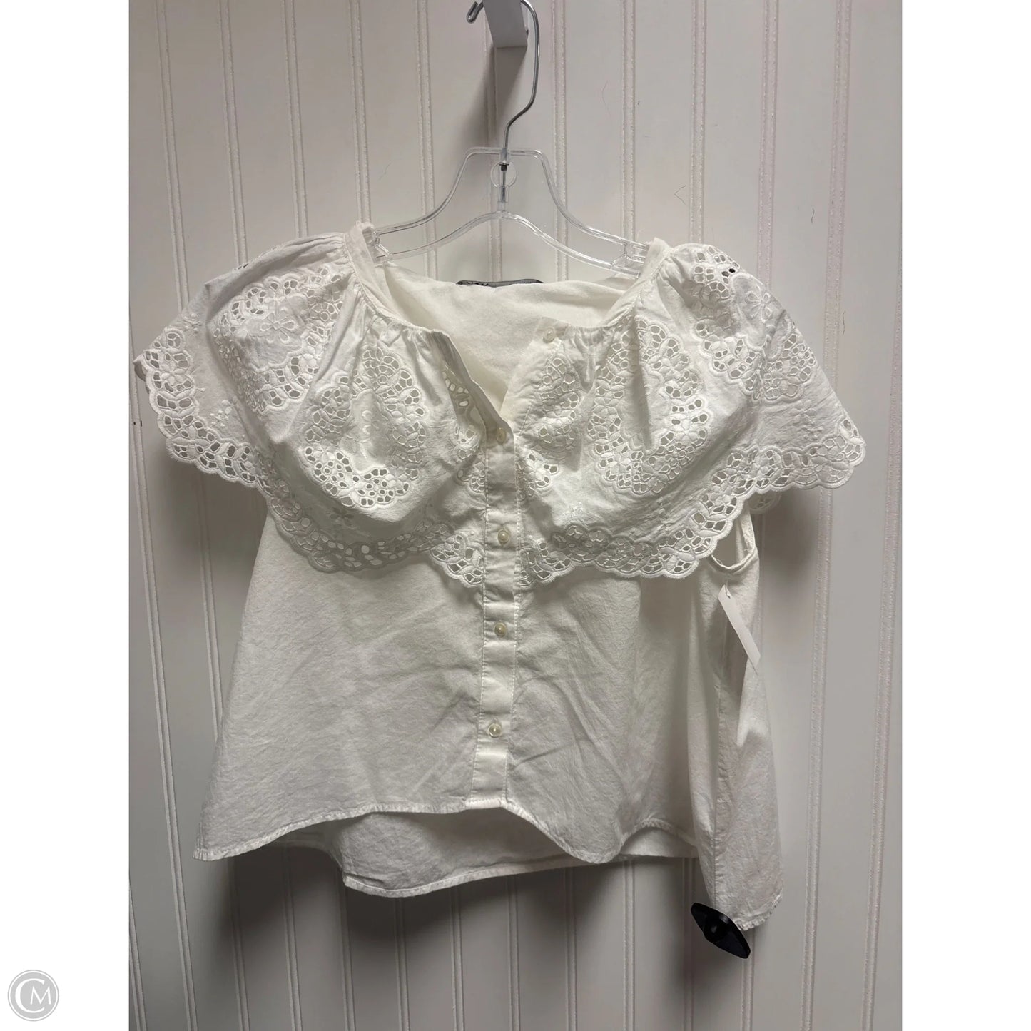 Top Short Sleeve By Zara In White, Size: L