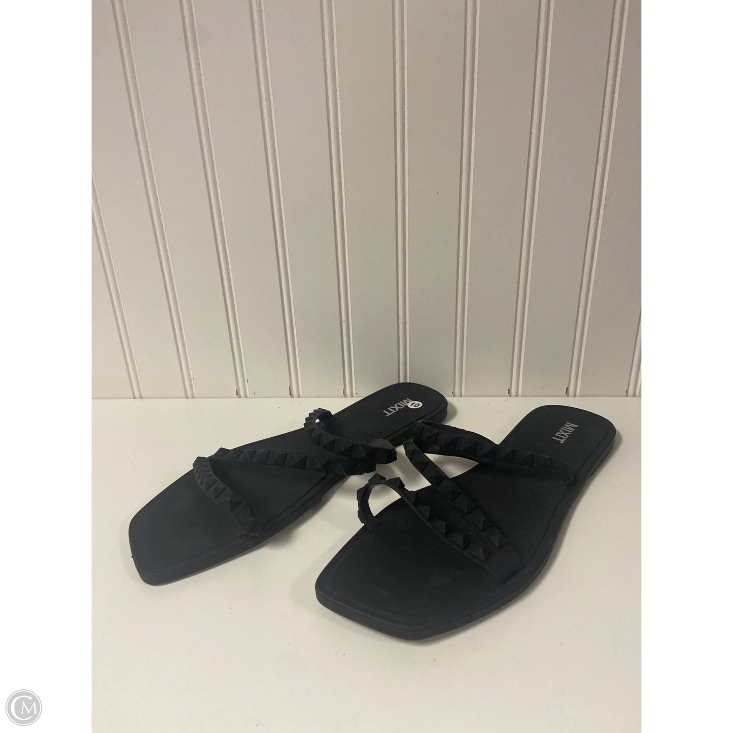Sandals Flats By Mix It In Black, Size: 10