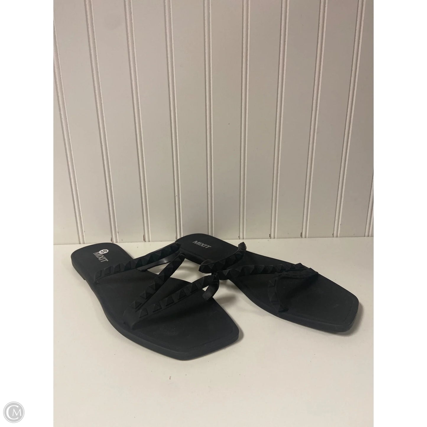 Sandals Flats By Mix It In Black, Size: 10