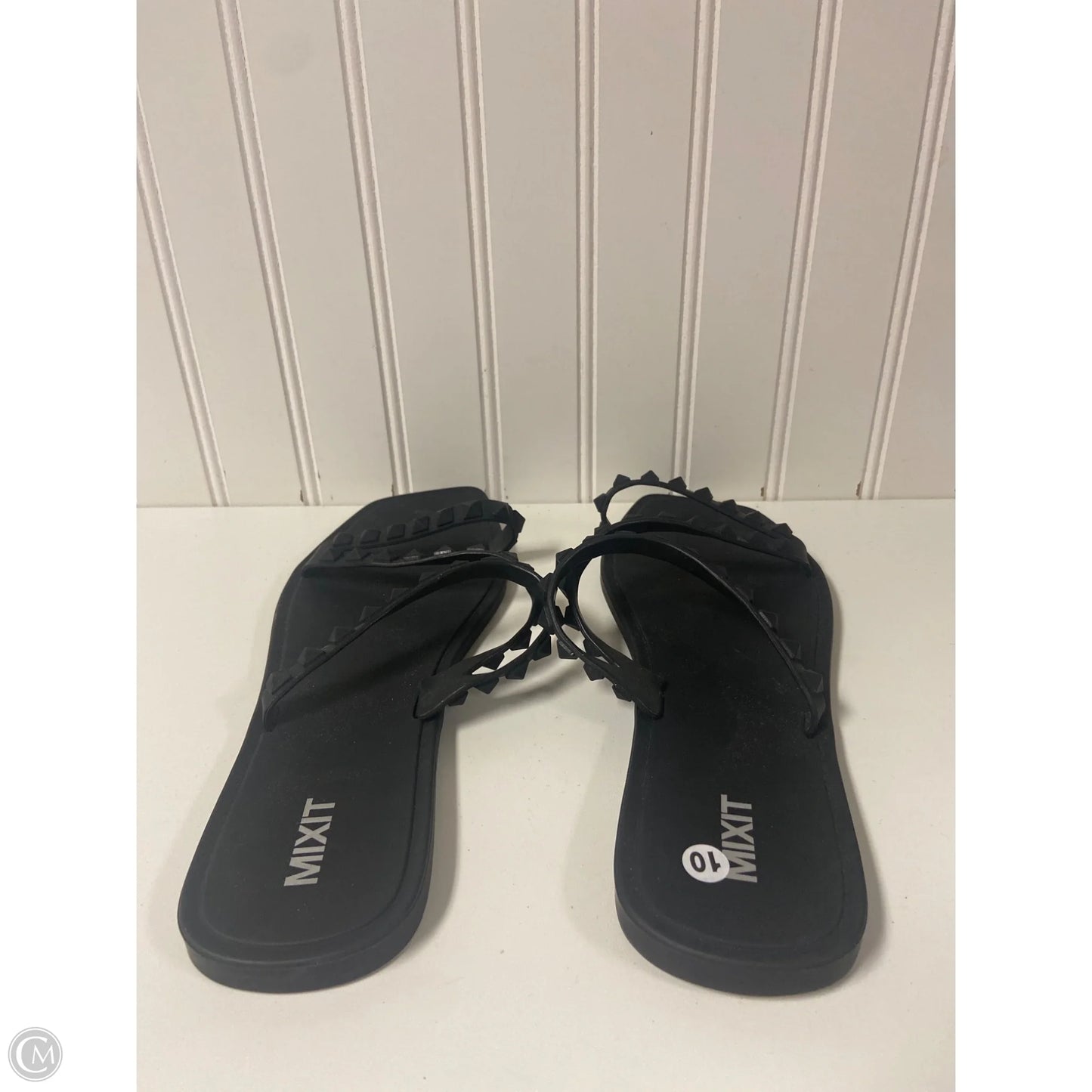 Sandals Flats By Mix It In Black, Size: 10