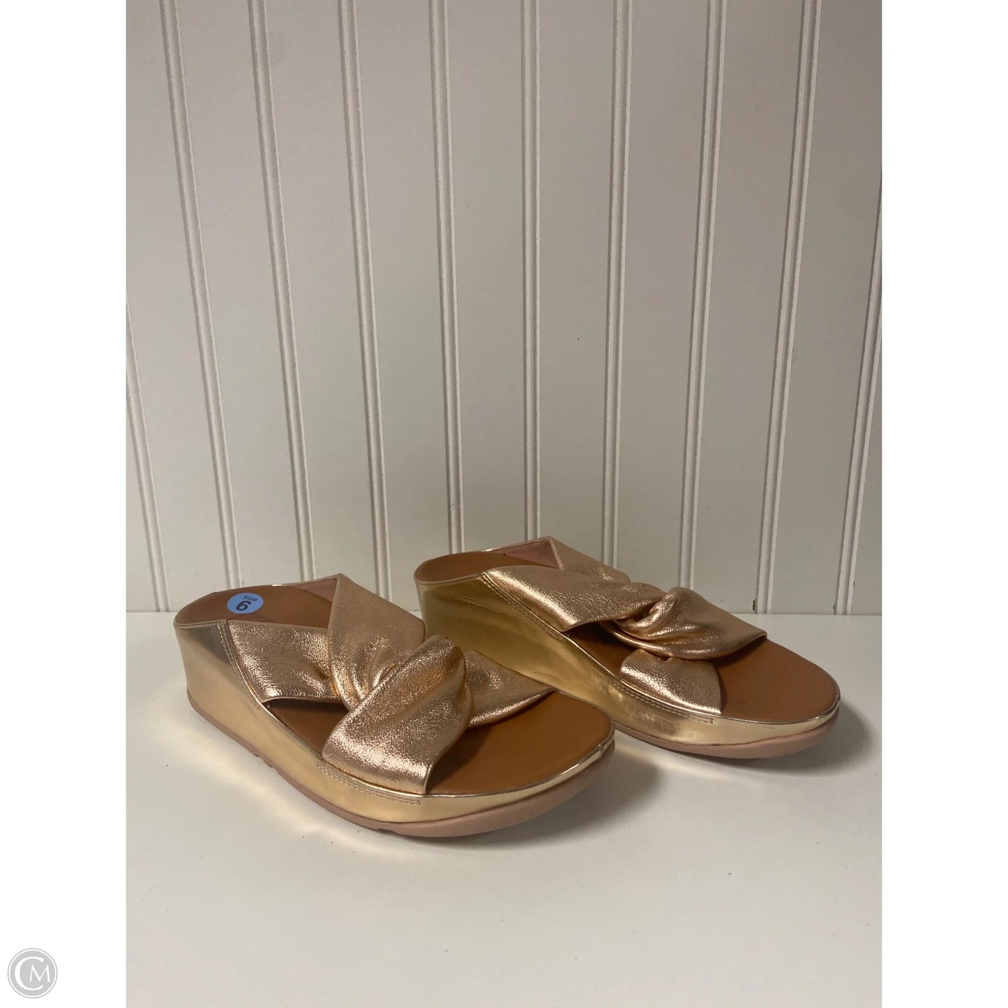 Sandals Heels Platform By Fitflop In Rose Gold, Size: 6
