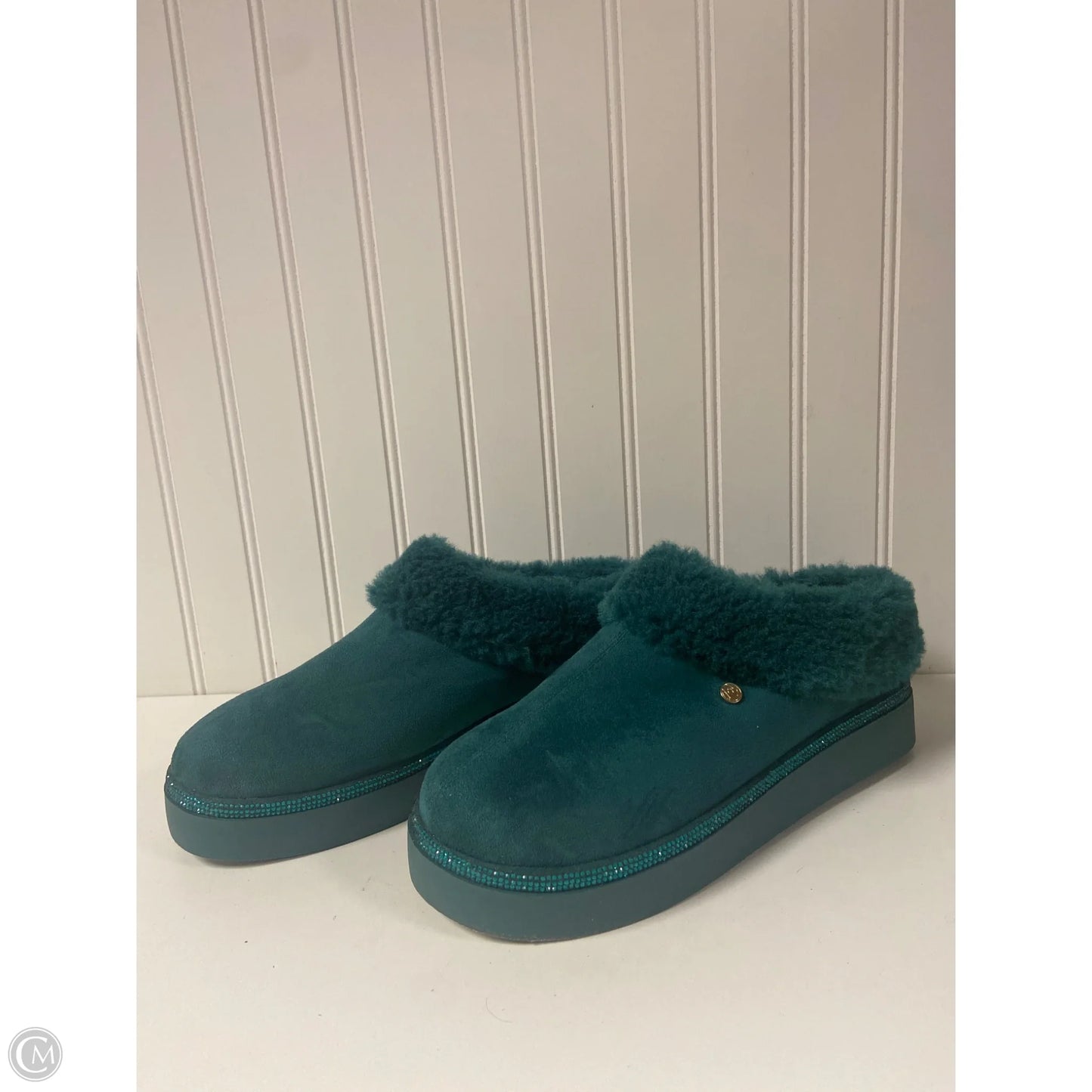 Slippers By Joy & Iman In Teal, Size: 9