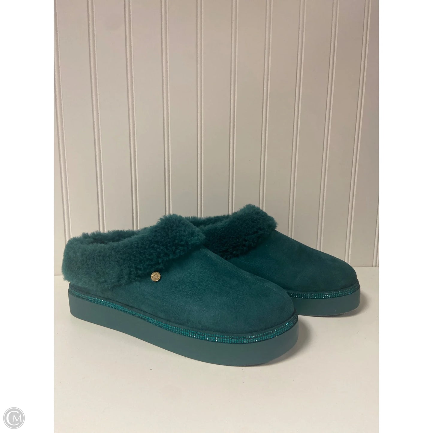 Slippers By Joy & Iman In Teal, Size: 9
