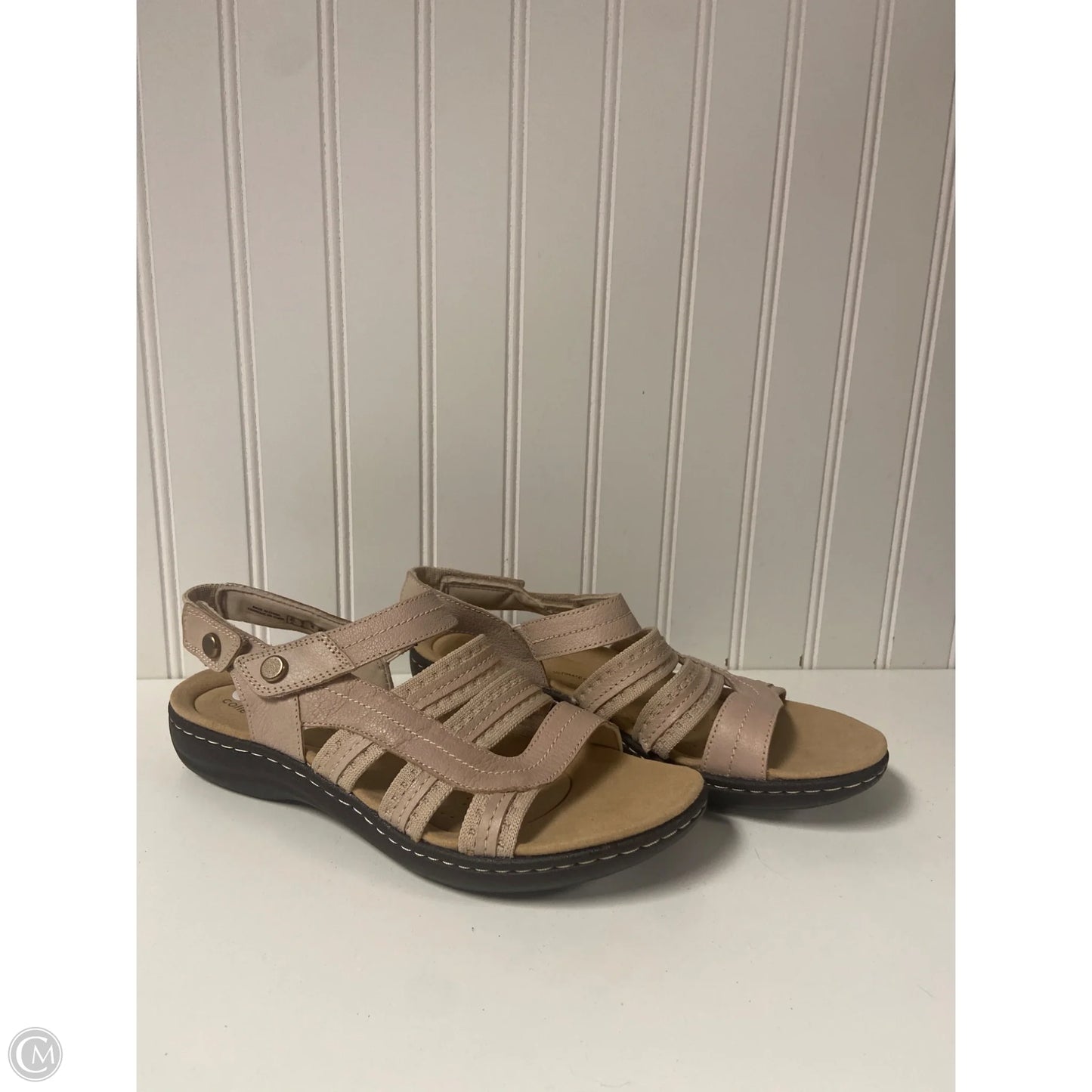 Sandals Flats By Clarks In Taupe, Size: 9