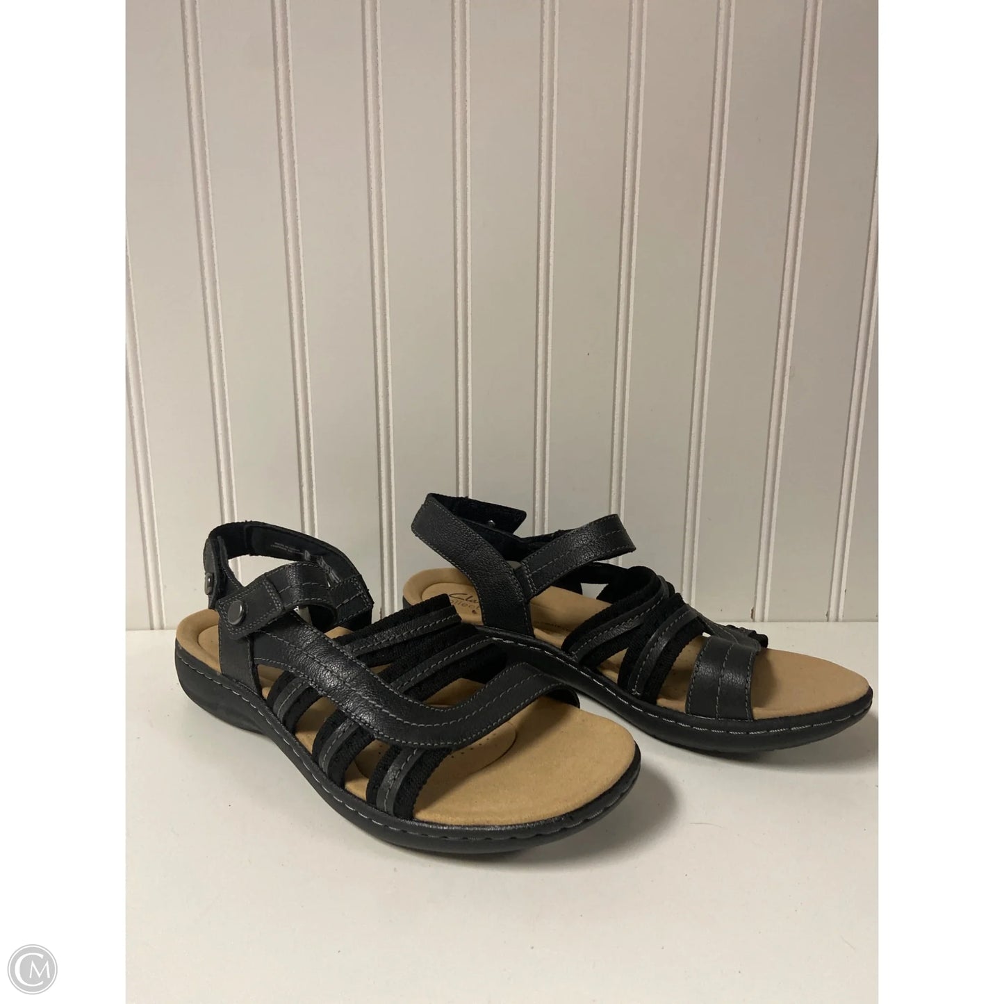 Sandals Flats By Clarks In Black, Size: 9