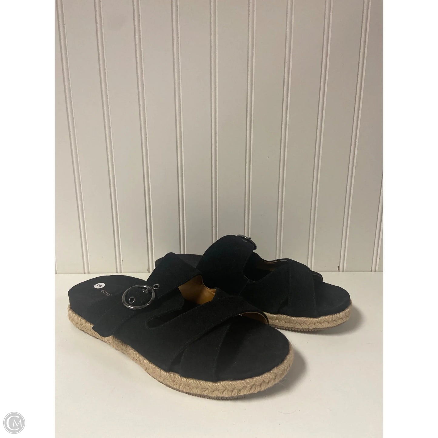 Sandals Flats By Easy Spirit In Black, Size: 9