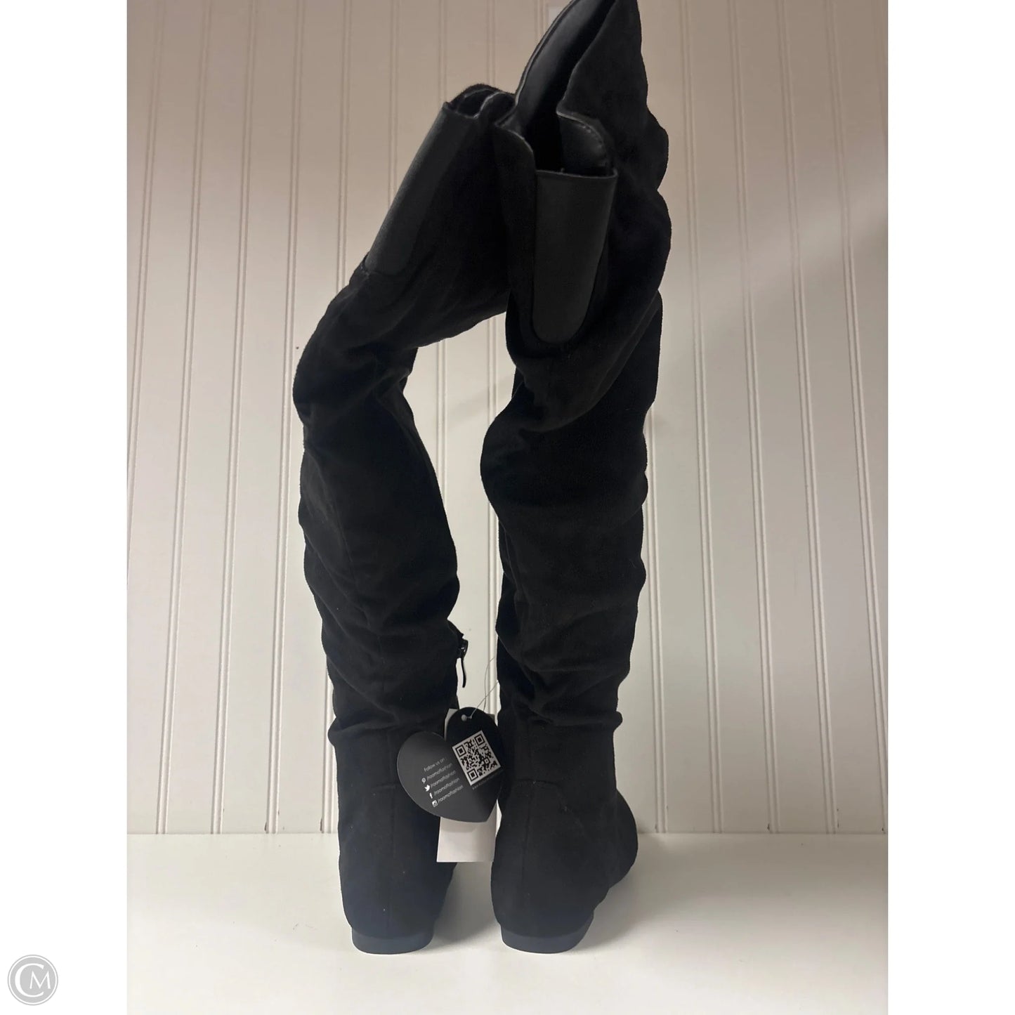 Boots Knee Flats By Clothes Mentor In Black, Size: 8.5