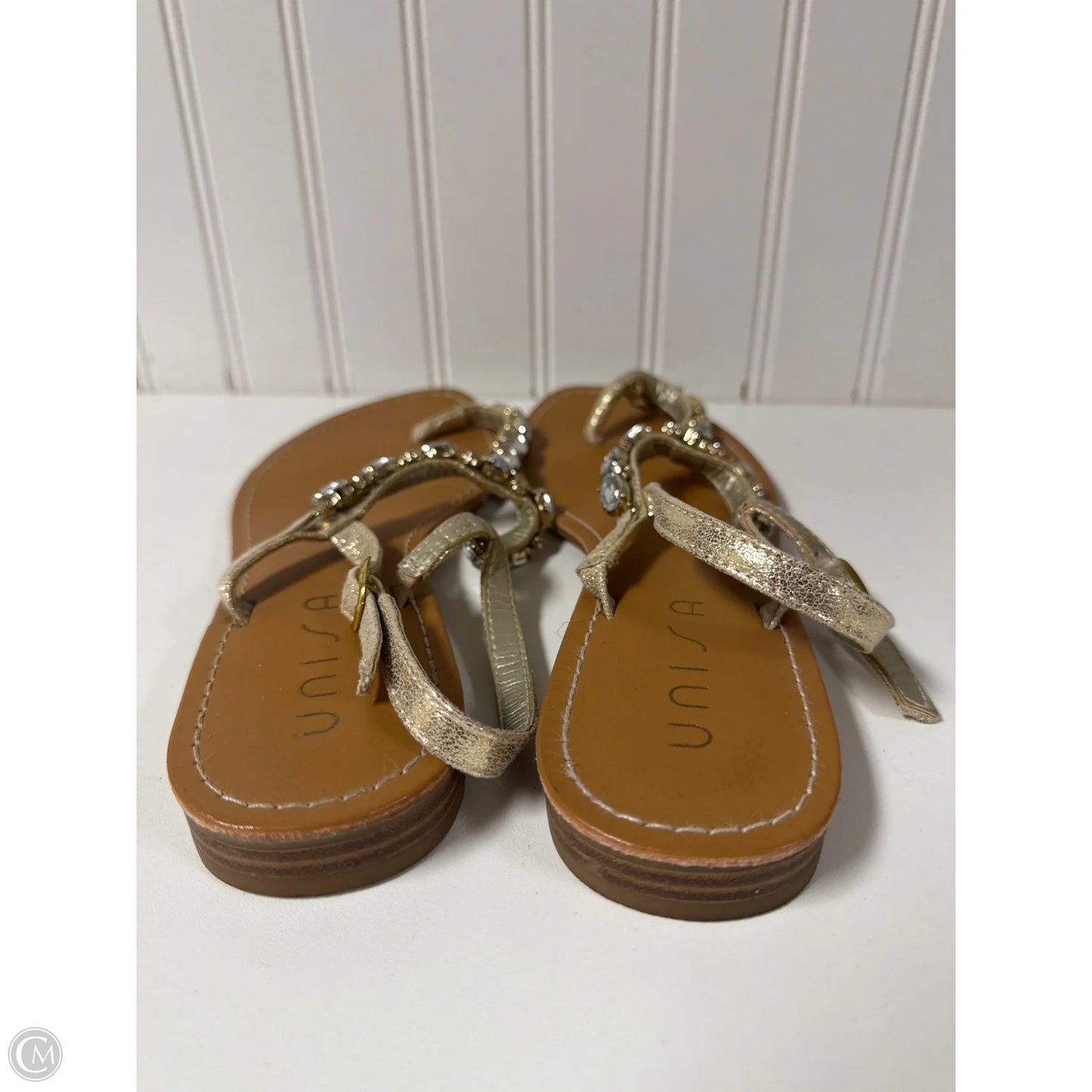 Sandals Flats By Unisa In Gold, Size: 7.5