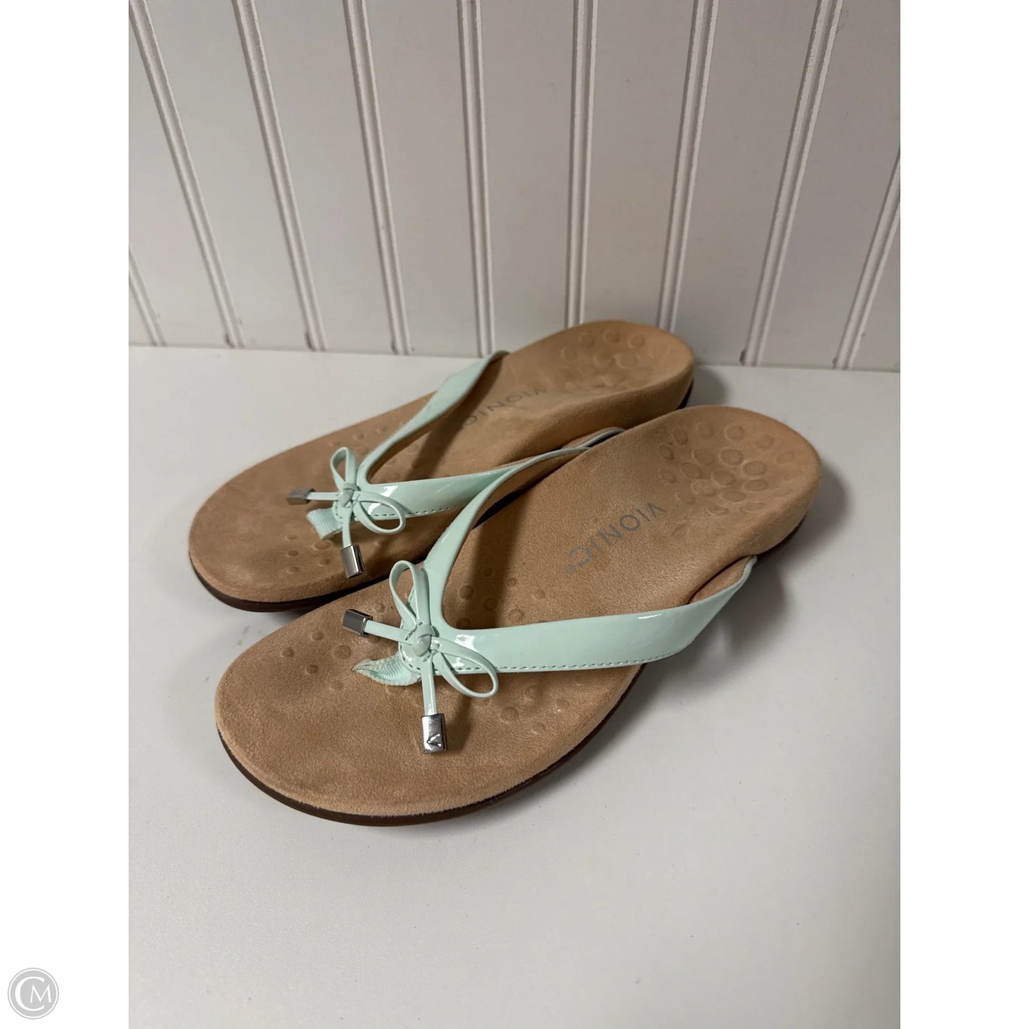 Sandals Flip Flops By Vionic In Aqua, Size: 8