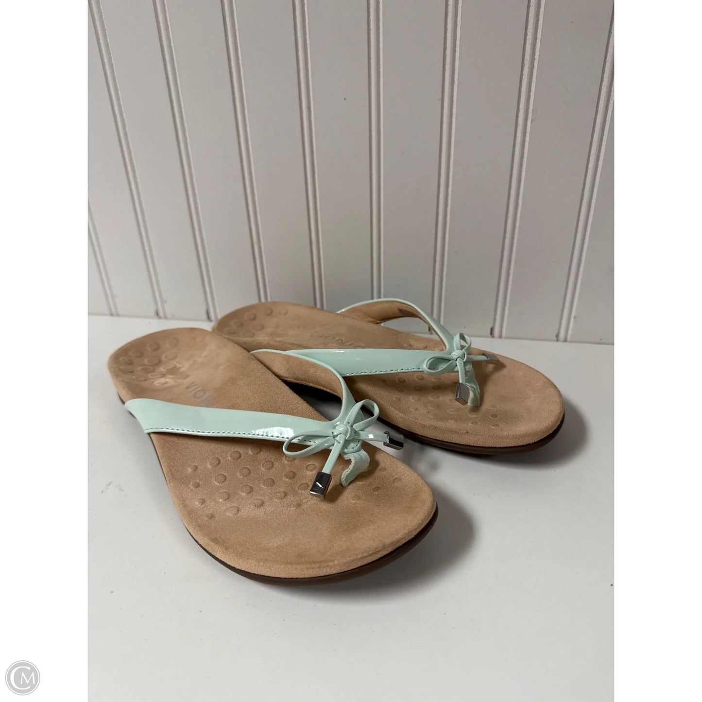 Sandals Flip Flops By Vionic In Aqua, Size: 8