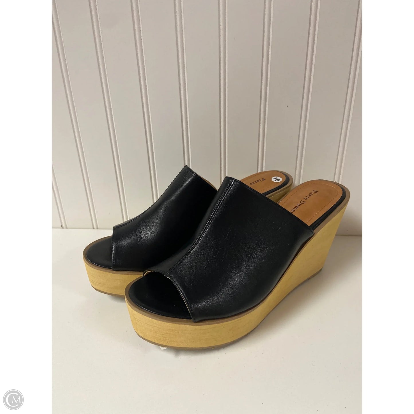 Sandals Heels Wedge By Pierre Dumas In Black, Size: 10