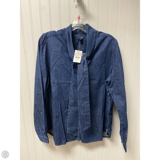 Top Long Sleeve By J. Crew In Blue Denim, Size: L