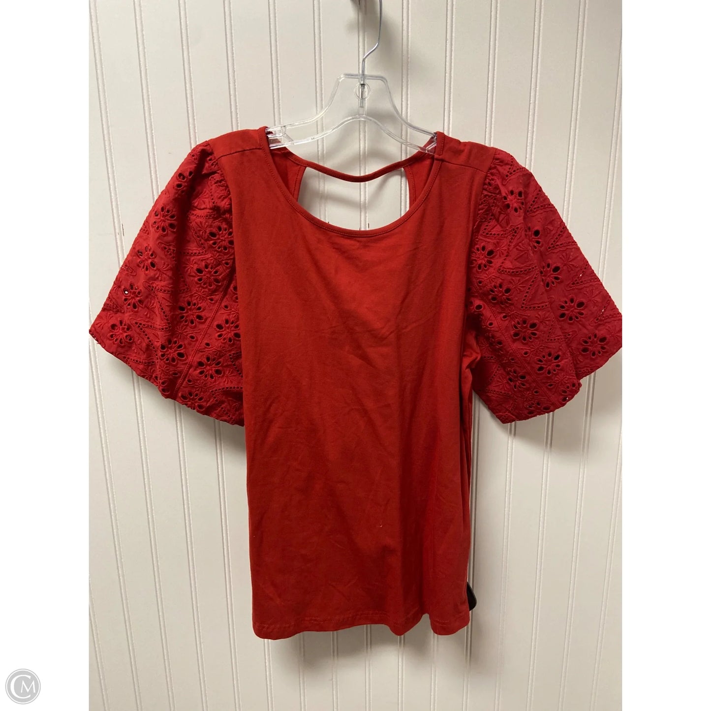 Top Short Sleeve By Diane Gilman In Red, Size: L