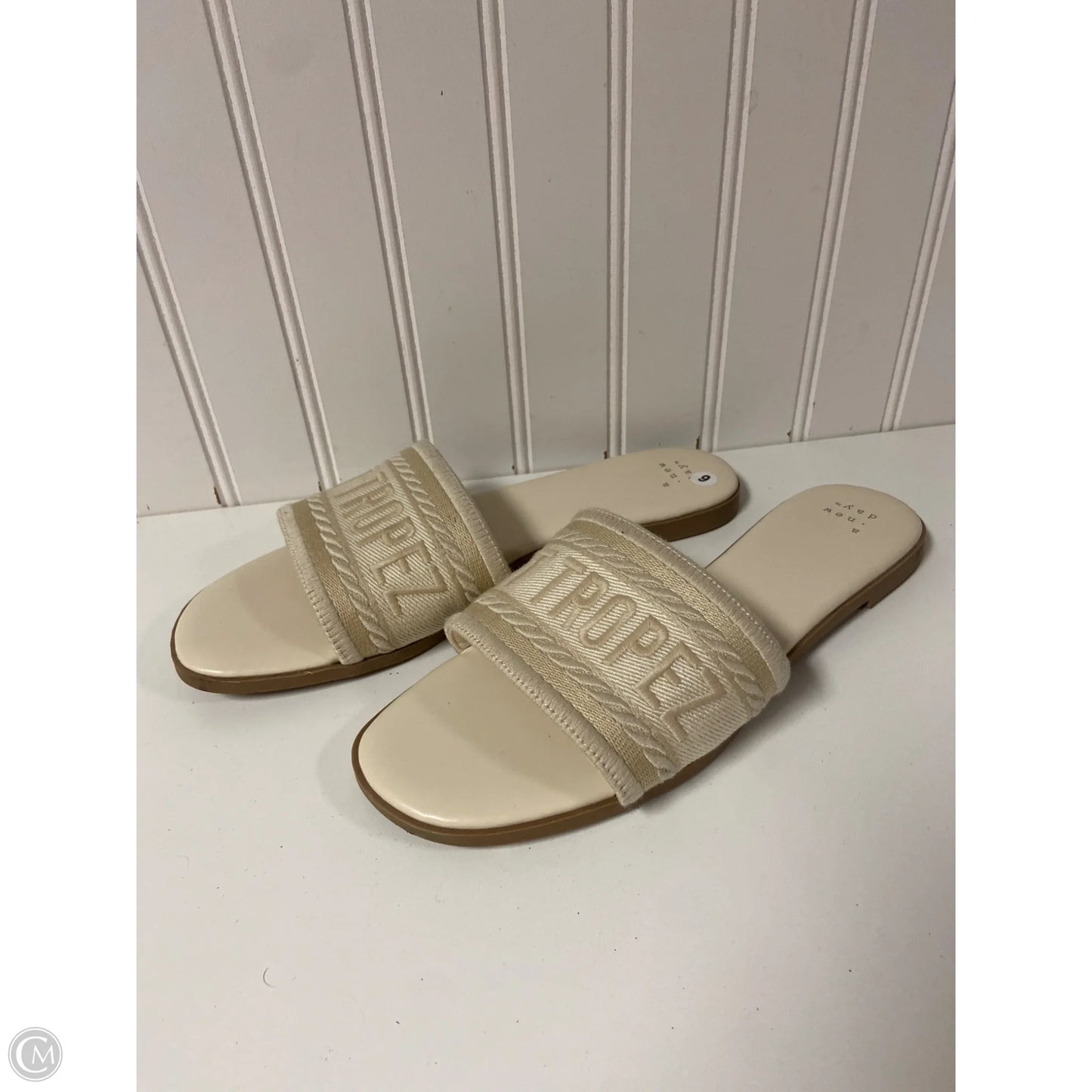 Sandals Flats By A New Day In Cream, Size: 9