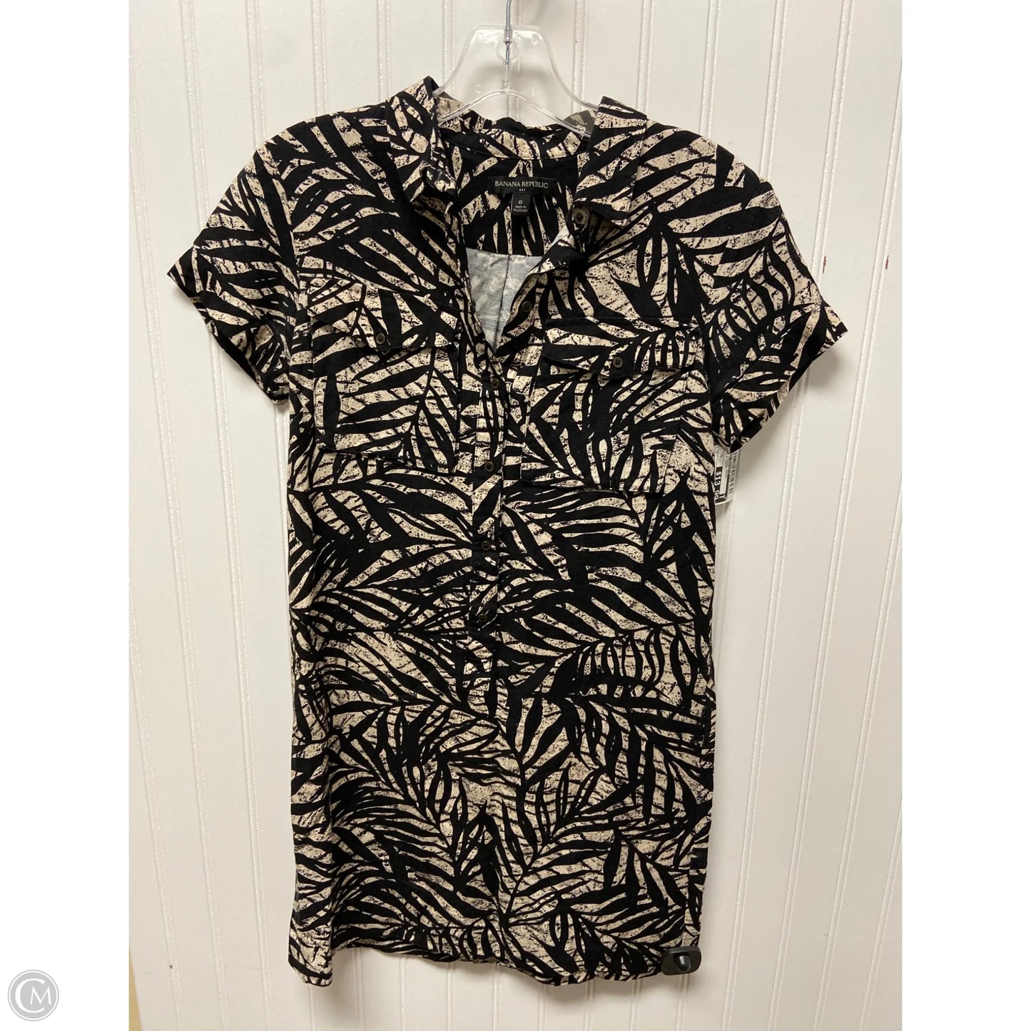 Dress Casual Short By Banana Republic In Black & Cream, Size: Xs