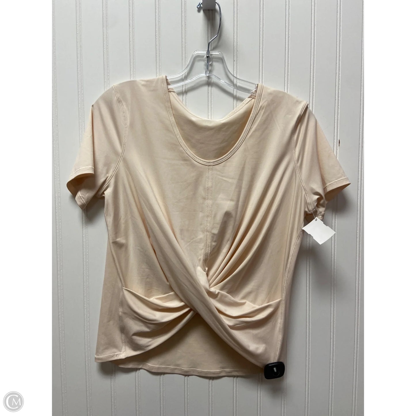 Athletic Top Short Sleeve By Lululemon In Beige, Size: S