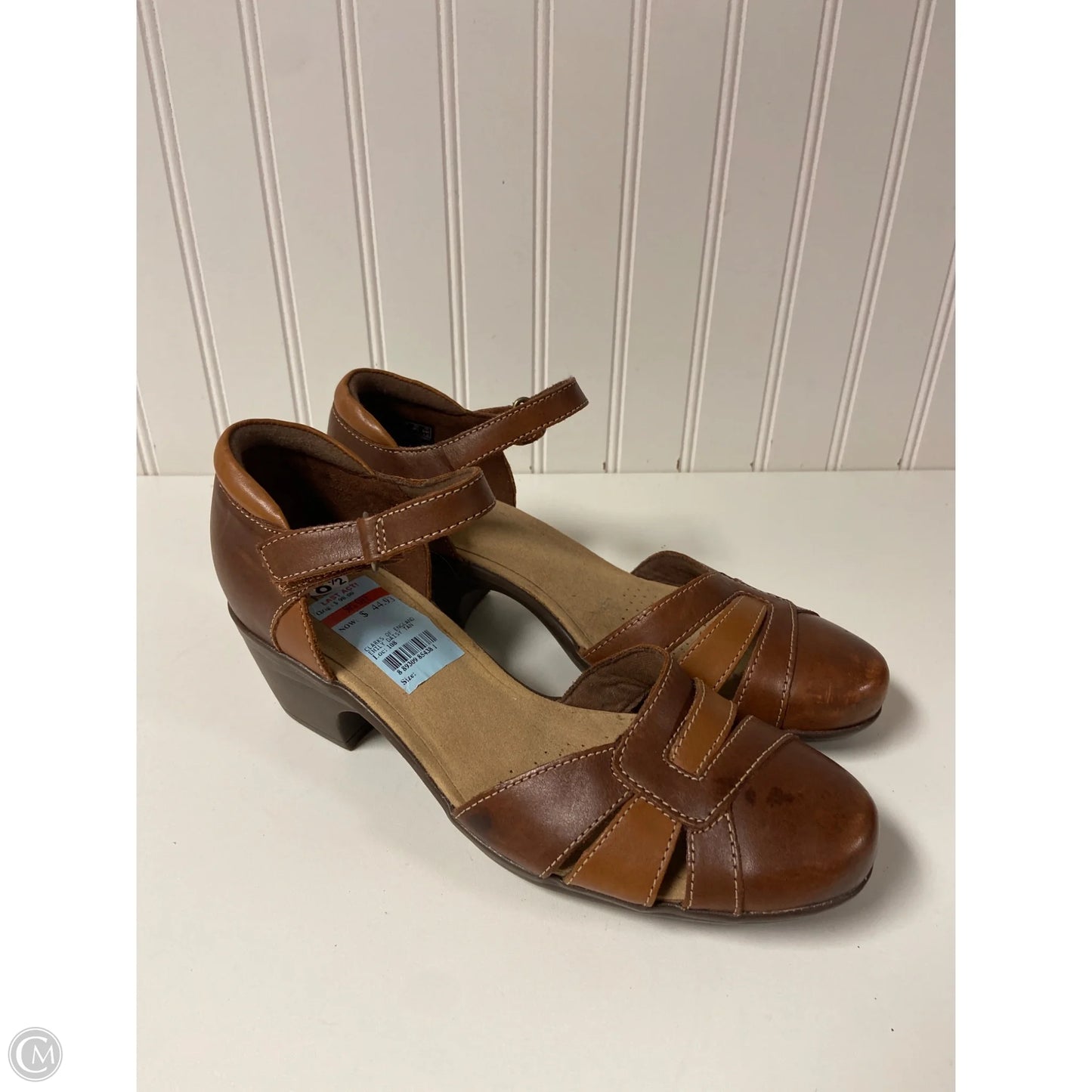 Shoes Heels Block By Clarks In Brown, Size: 8.5