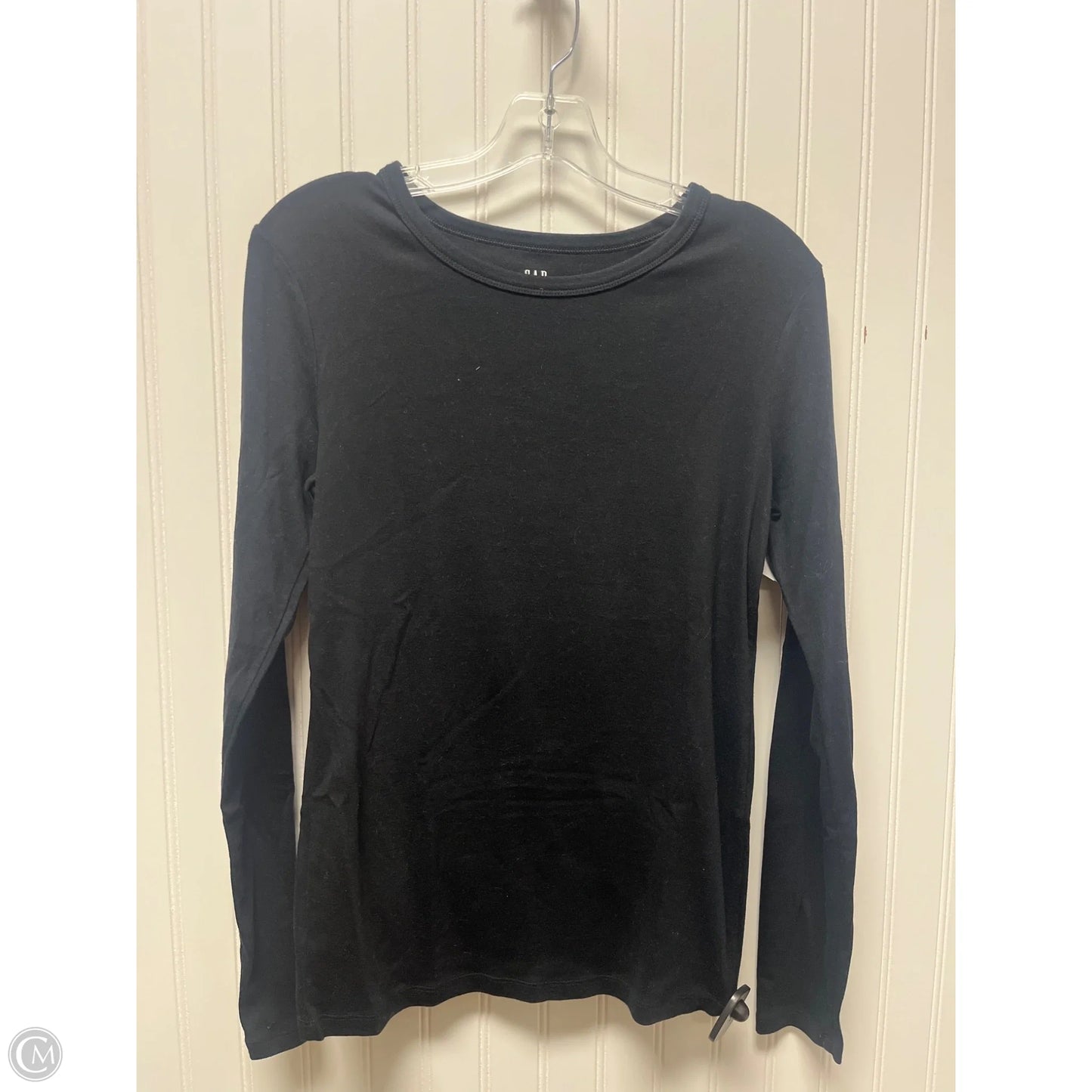Top Long Sleeve Basic By Gap In Black, Size: L