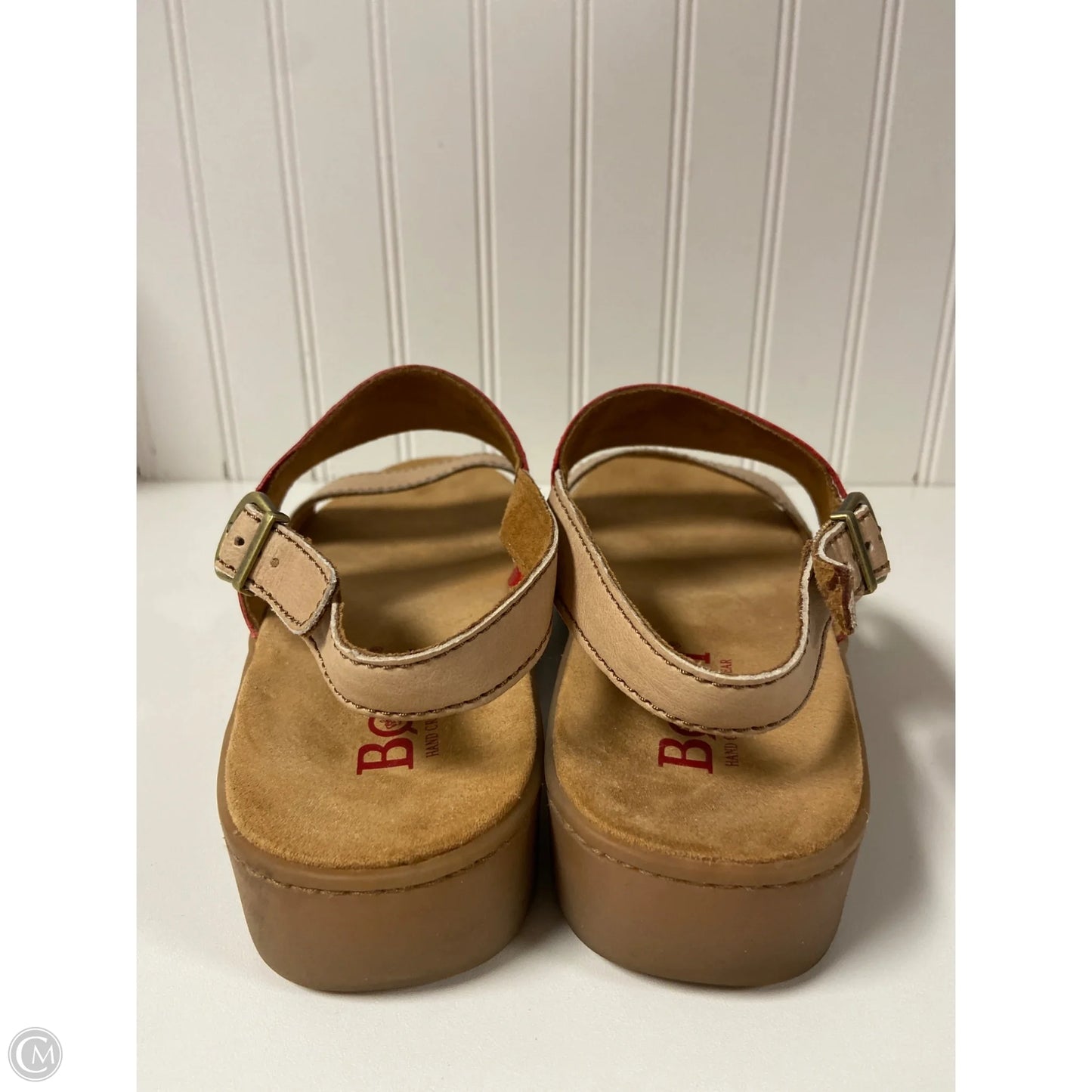 Sandals Flats By Born In Red & Tan, Size: 10