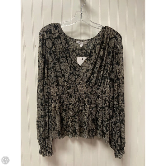 Top Long Sleeve By Dr2 In Black & Cream, Size: Xl