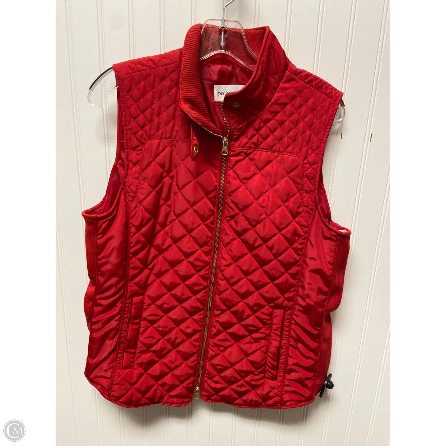 Vest Puffer & Quilted By Peck And Peck In Red, Size: M