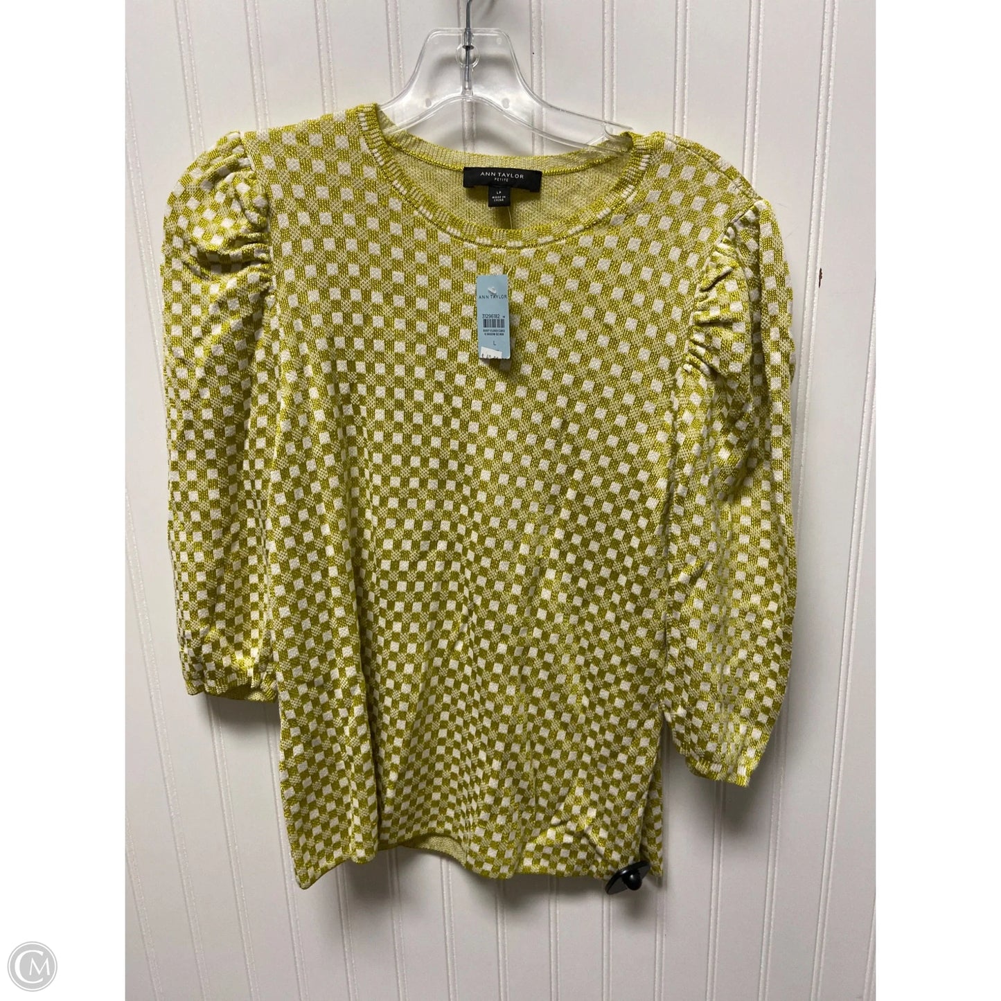 Sweater By Ann Taylor In Checkered Pattern, Size: L