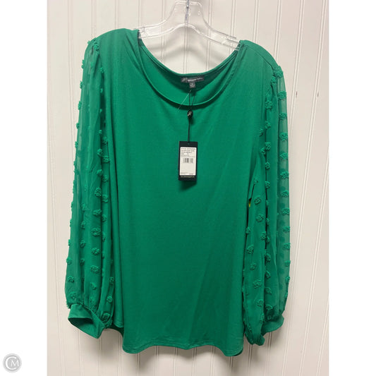Top Long Sleeve By Adrianna Papell In Green, Size: 1x