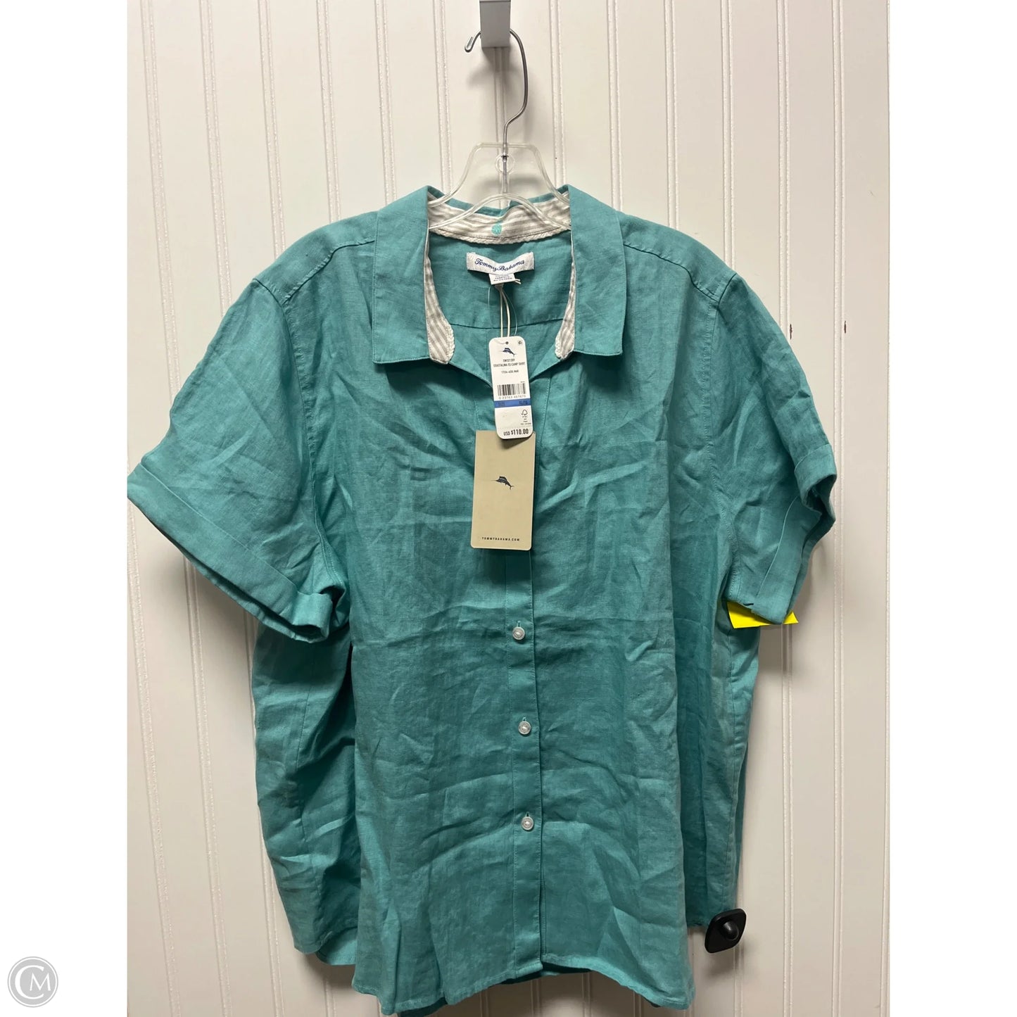 Top Short Sleeve By Tommy Bahama In Teal, Size: Xl