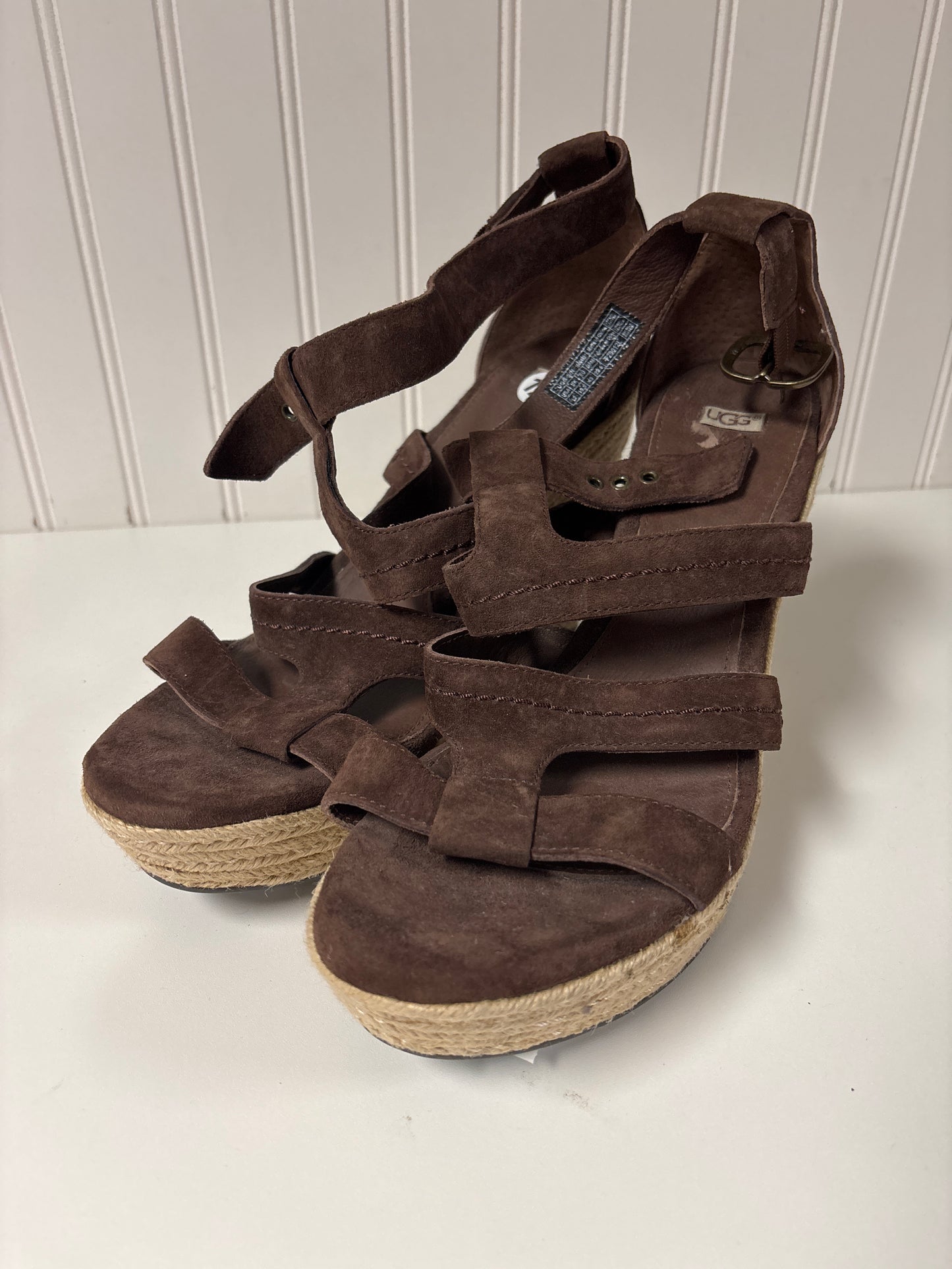 Sandals Designer By Ugg In Brown, Size: 12