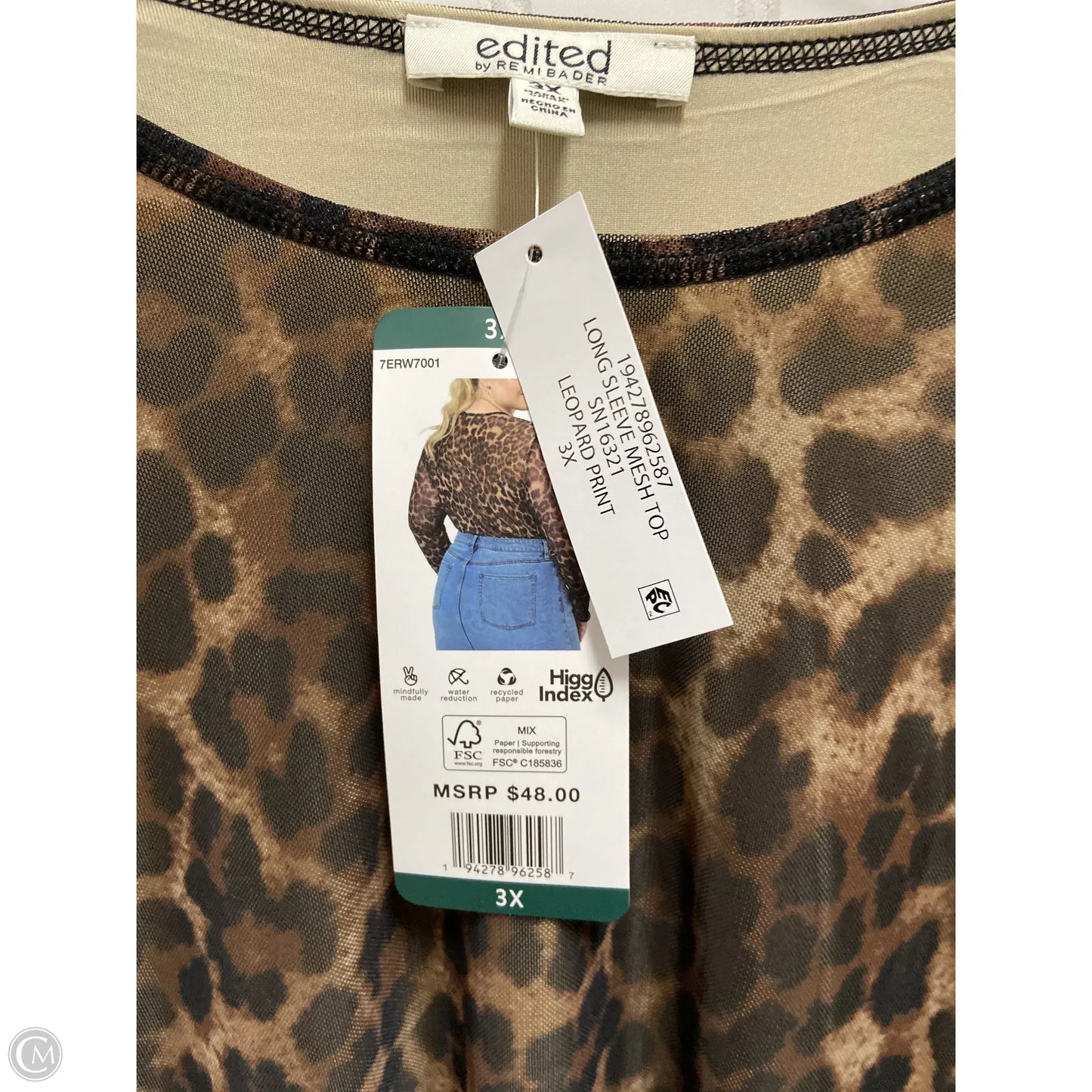 Top Long Sleeve By Clothes Mentor In Animal Print, Size: 3x