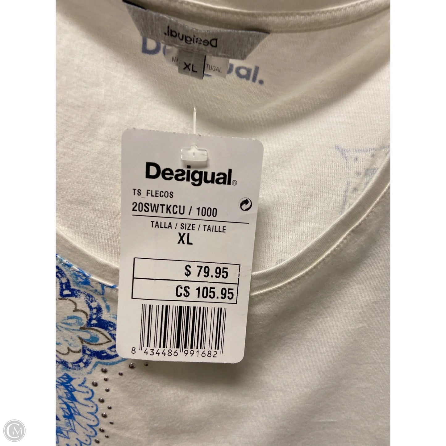 Top Sleeveless By Desigual In White, Size: Xl