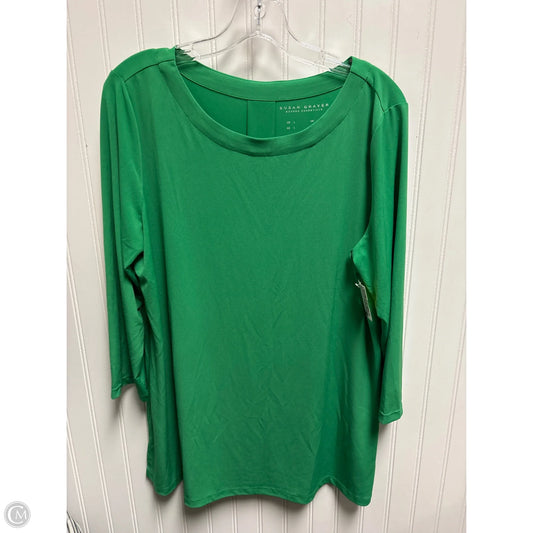 Top Long Sleeve By Susan Graver In Green, Size: L