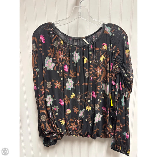 Top Long Sleeve By Free People In Black & Brown, Size: M