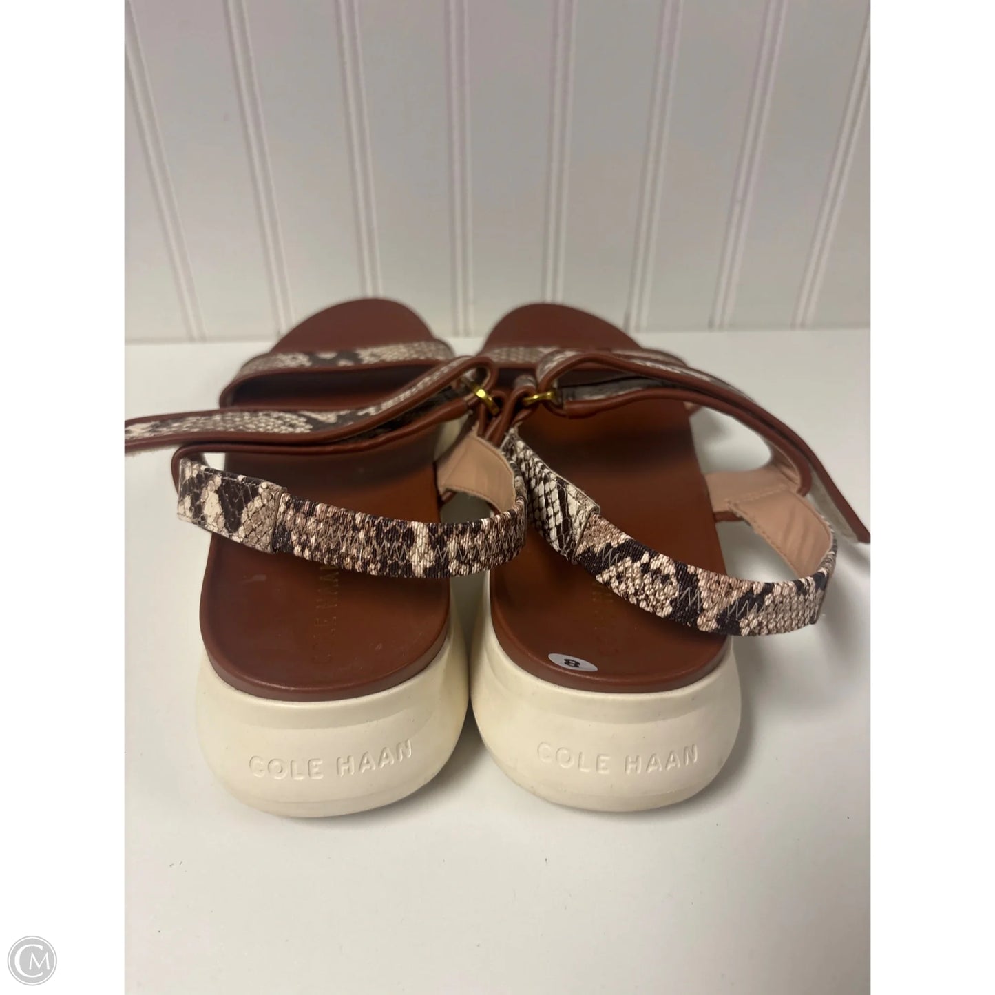 Sandals Flats By Cole-haan In Brown & Cream, Size: 8