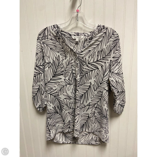 Top Long Sleeve By Emily Daniels In Black & White, Size: M