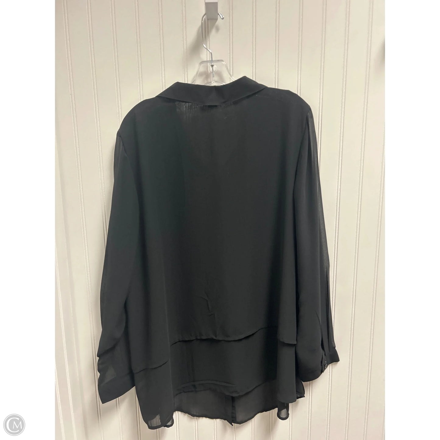 Top Long Sleeve By Romans In Black, Size: 4x