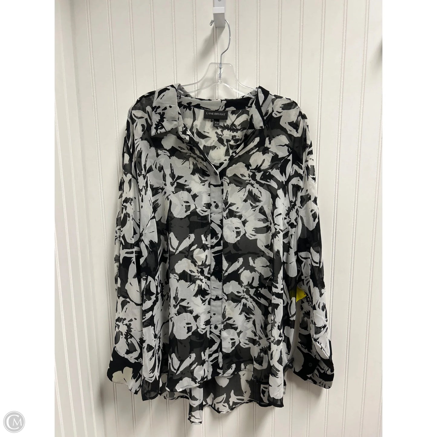 Top Long Sleeve By Lane Bryant In Black & Grey, Size: 4x