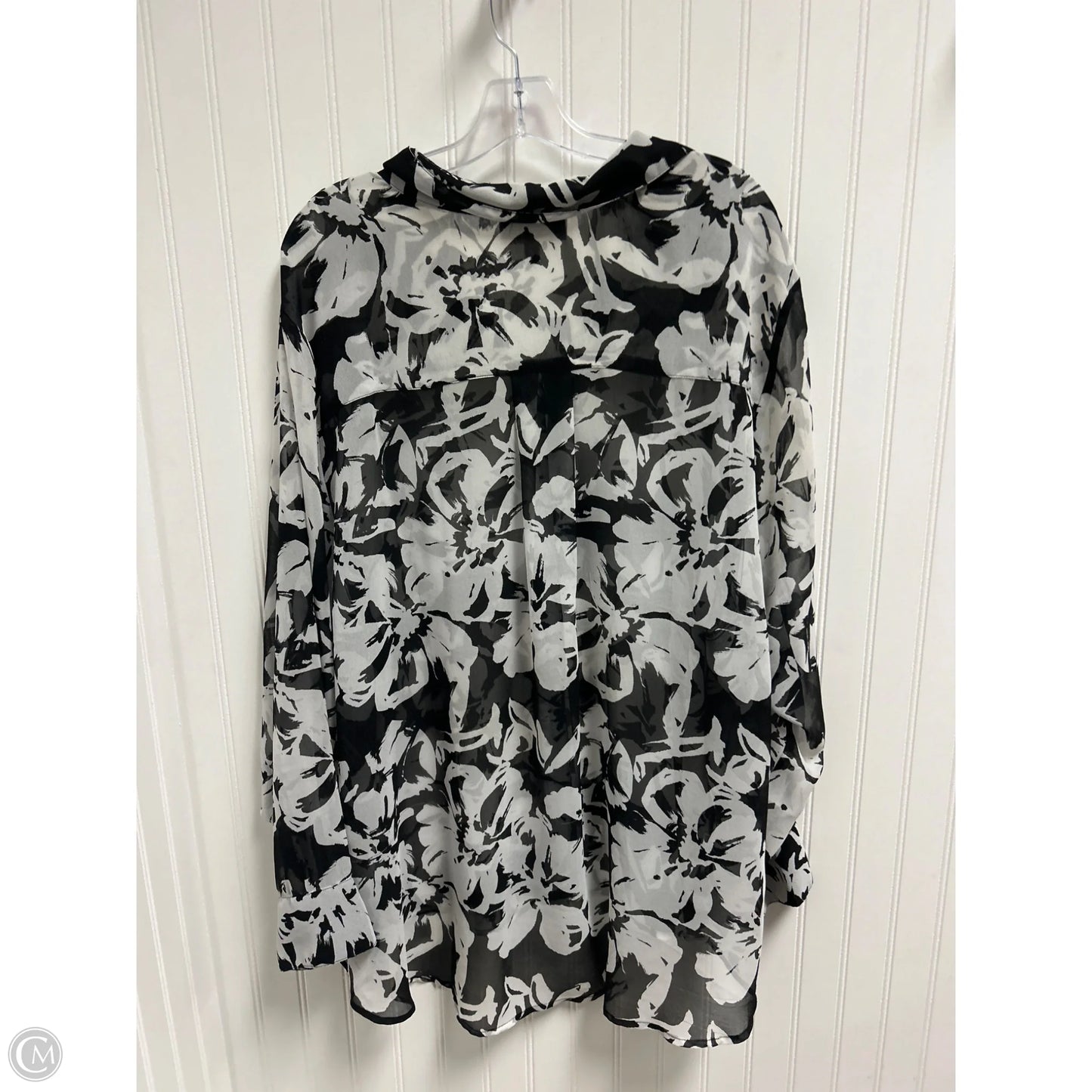 Top Long Sleeve By Lane Bryant In Black & Grey, Size: 4x