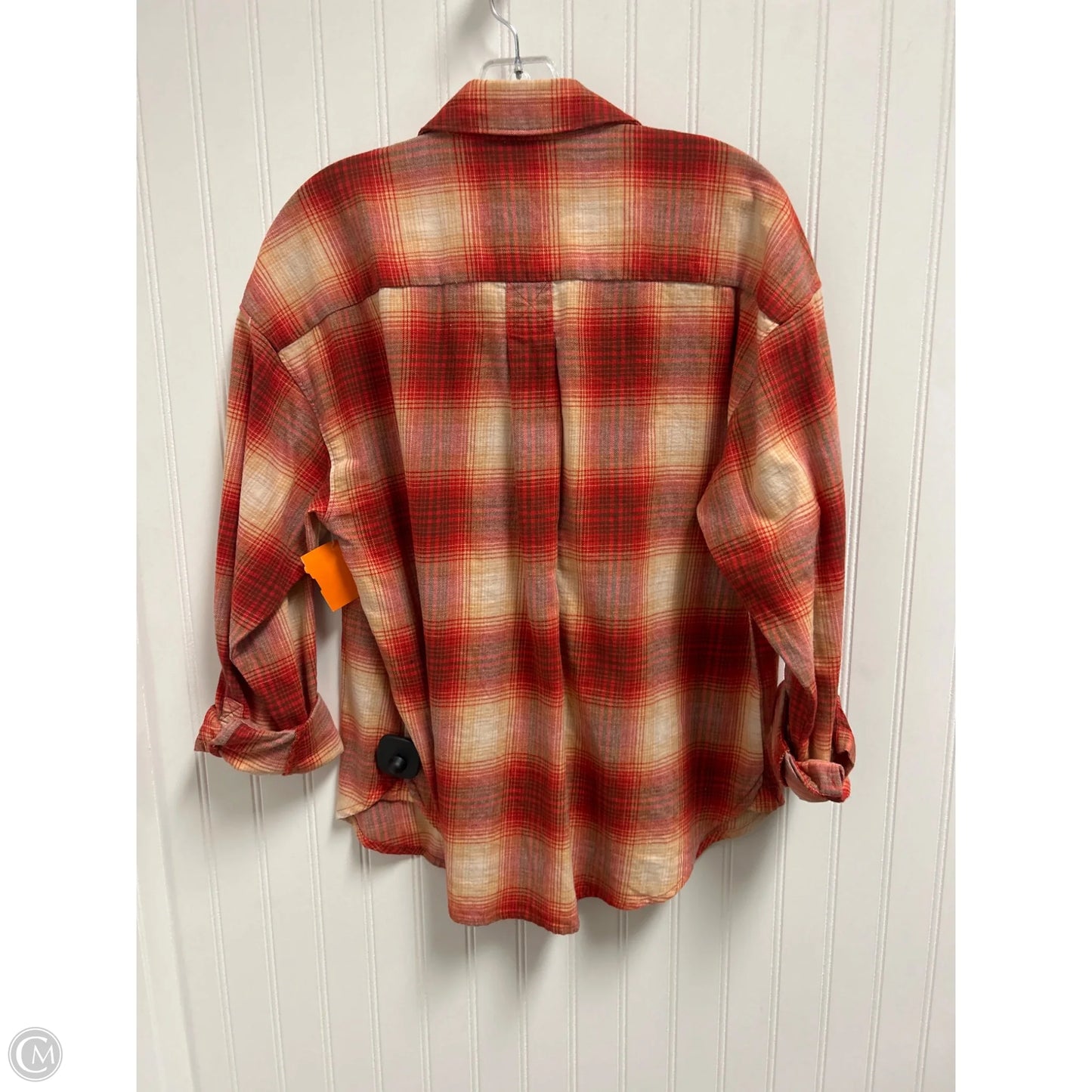Top Long Sleeve By Levis In Plaid Pattern, Size: S