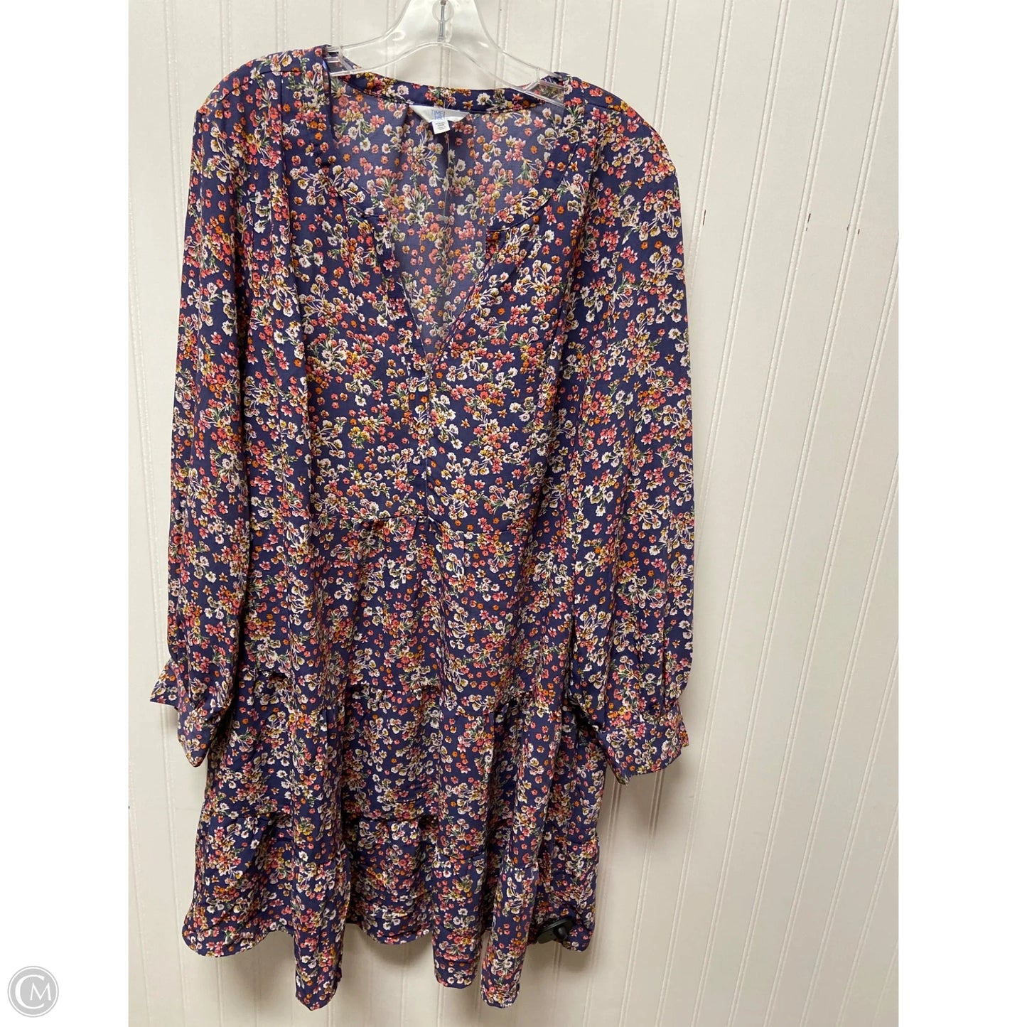 Dress Casual Short By Time And Tru In Floral Print, Size: 2x