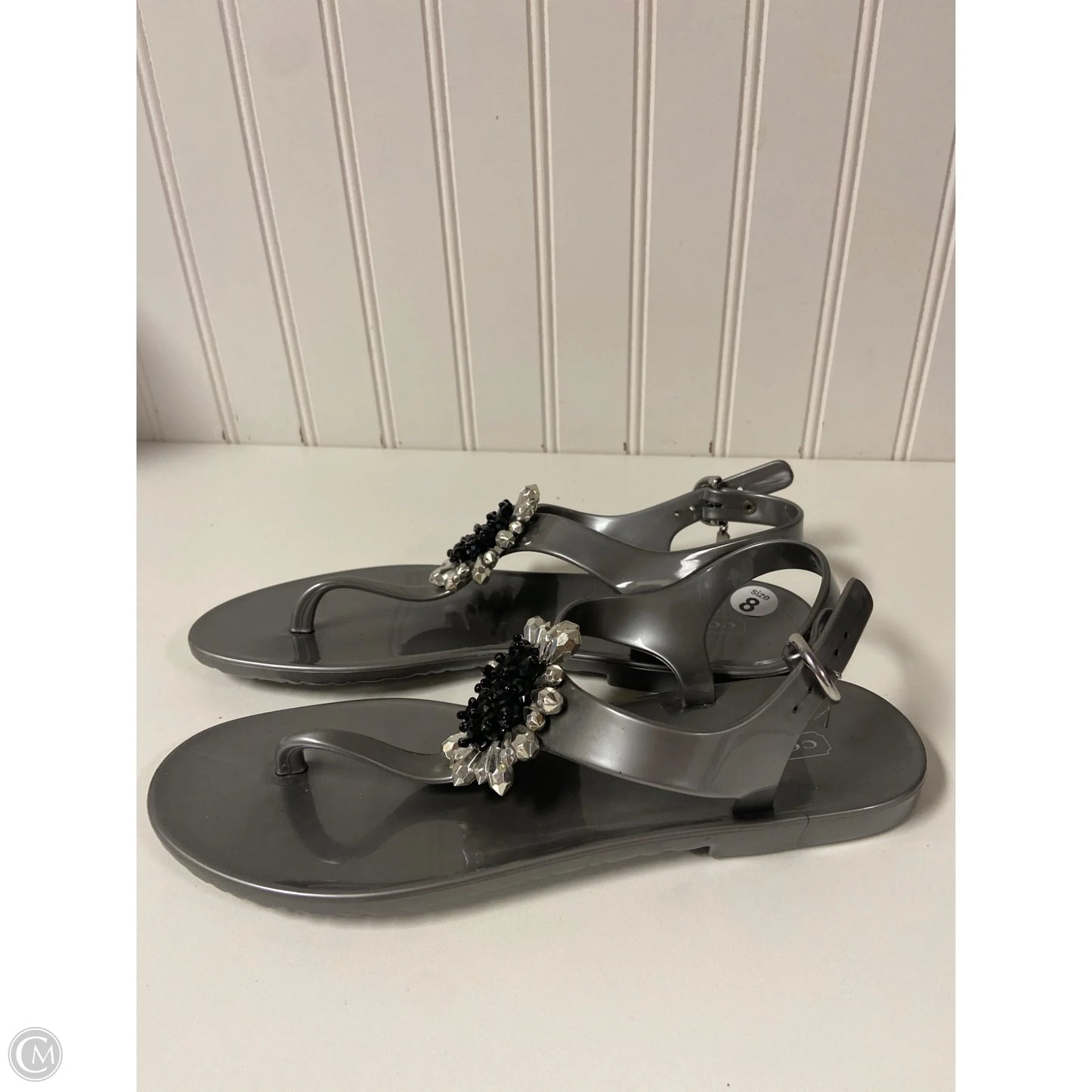 Sandals Designer By Coach In Silver, Size: 8