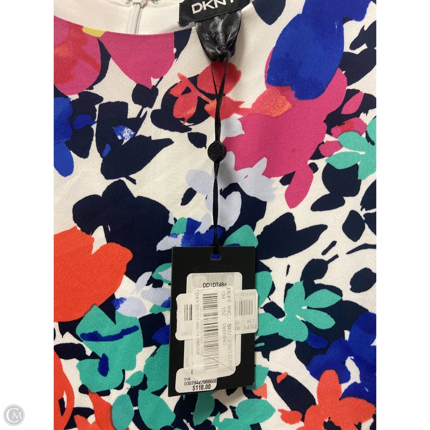 Dress Casual Midi By Dkny In Multi-colored, Size: L