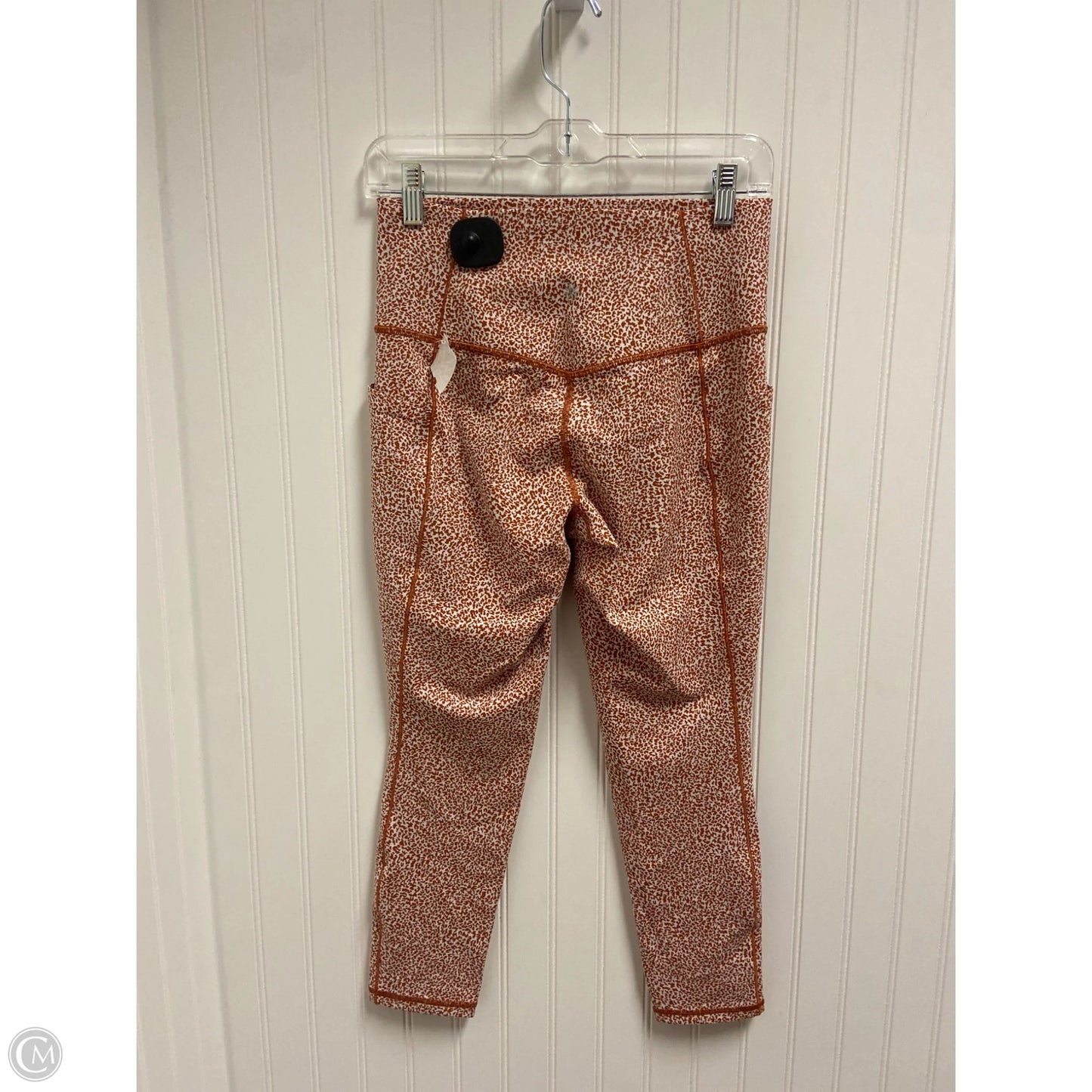 Athletic Leggings By Athleta In Orange & White, Size: M