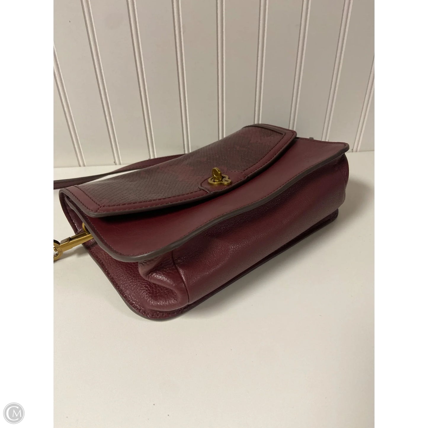 Crossbody Leather By Fossil, Size: Medium