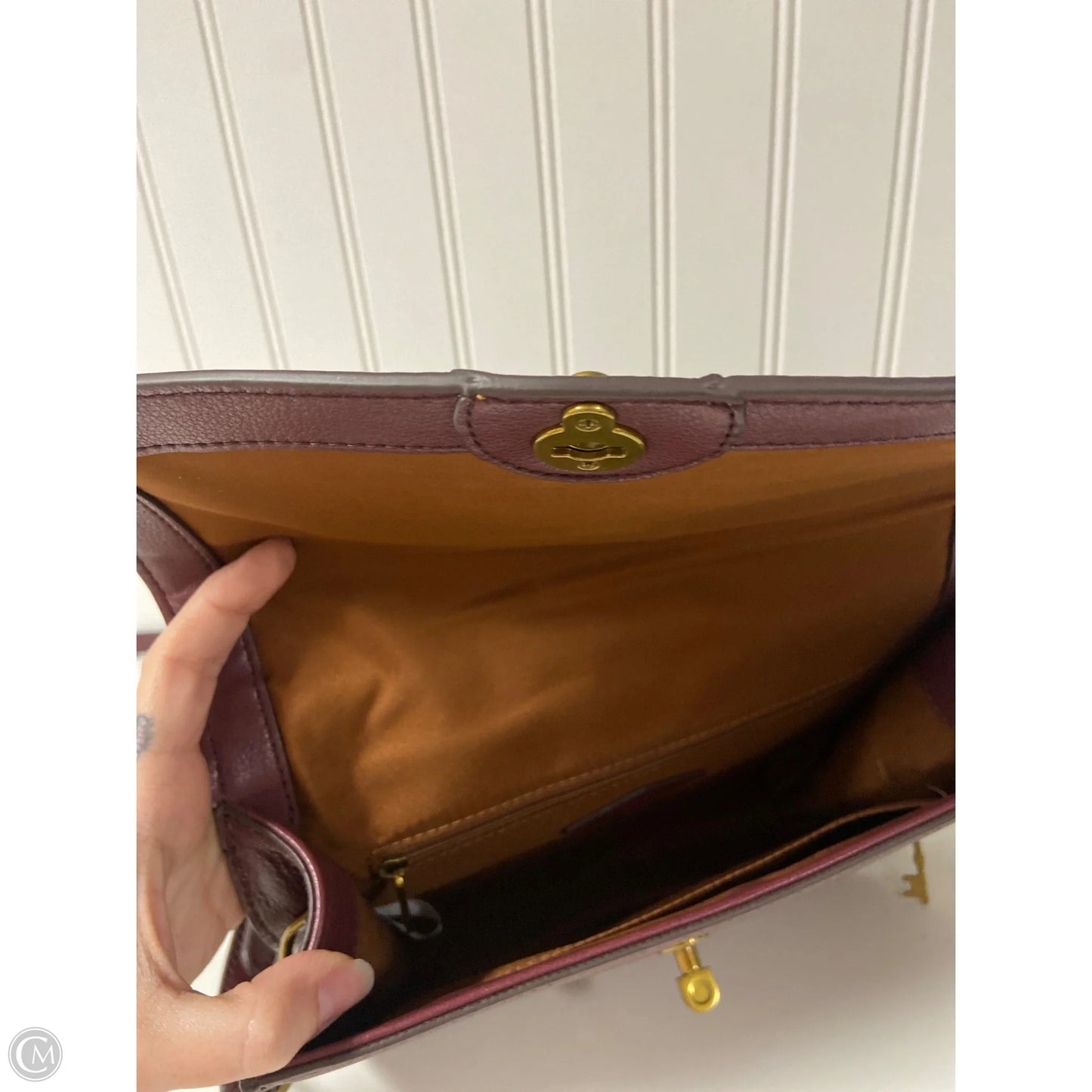 Crossbody Leather By Fossil, Size: Medium