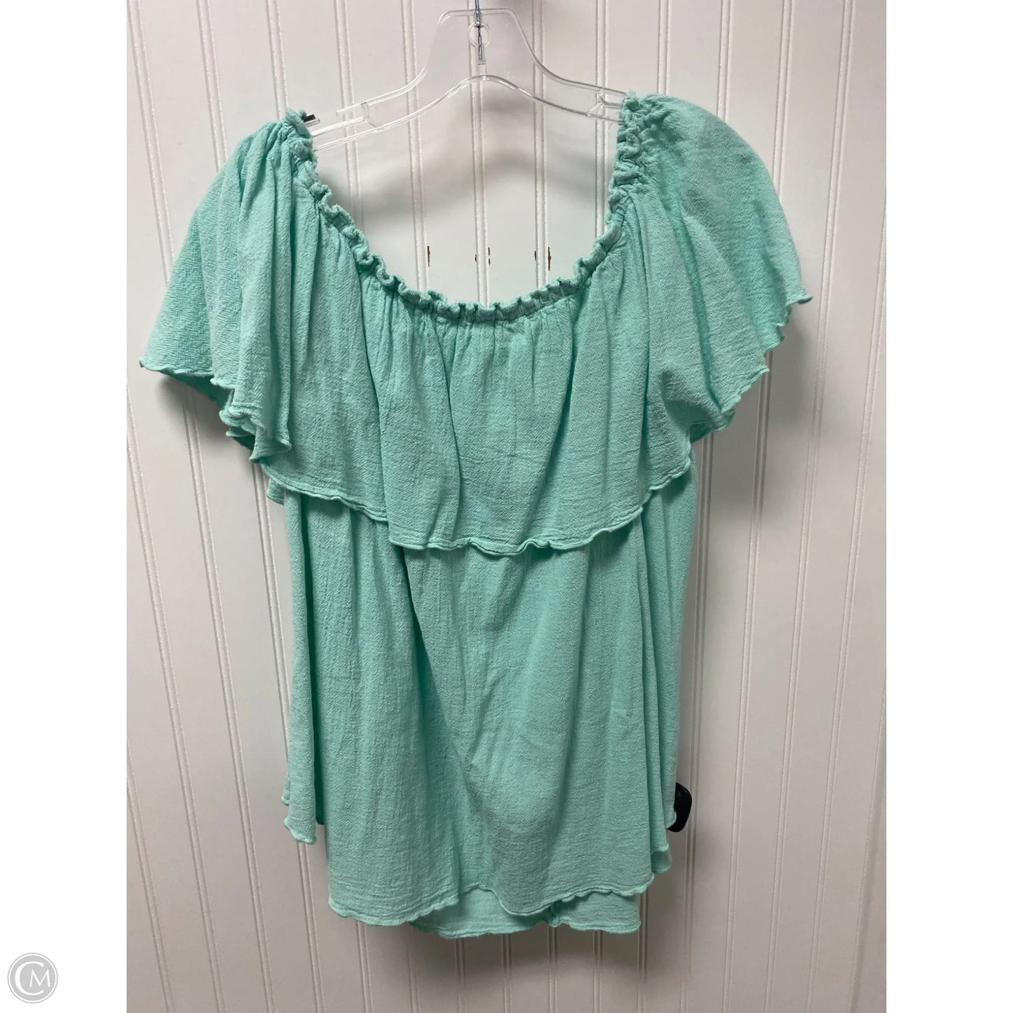 Top Short Sleeve By Oh My Gauze In Teal, Size: L